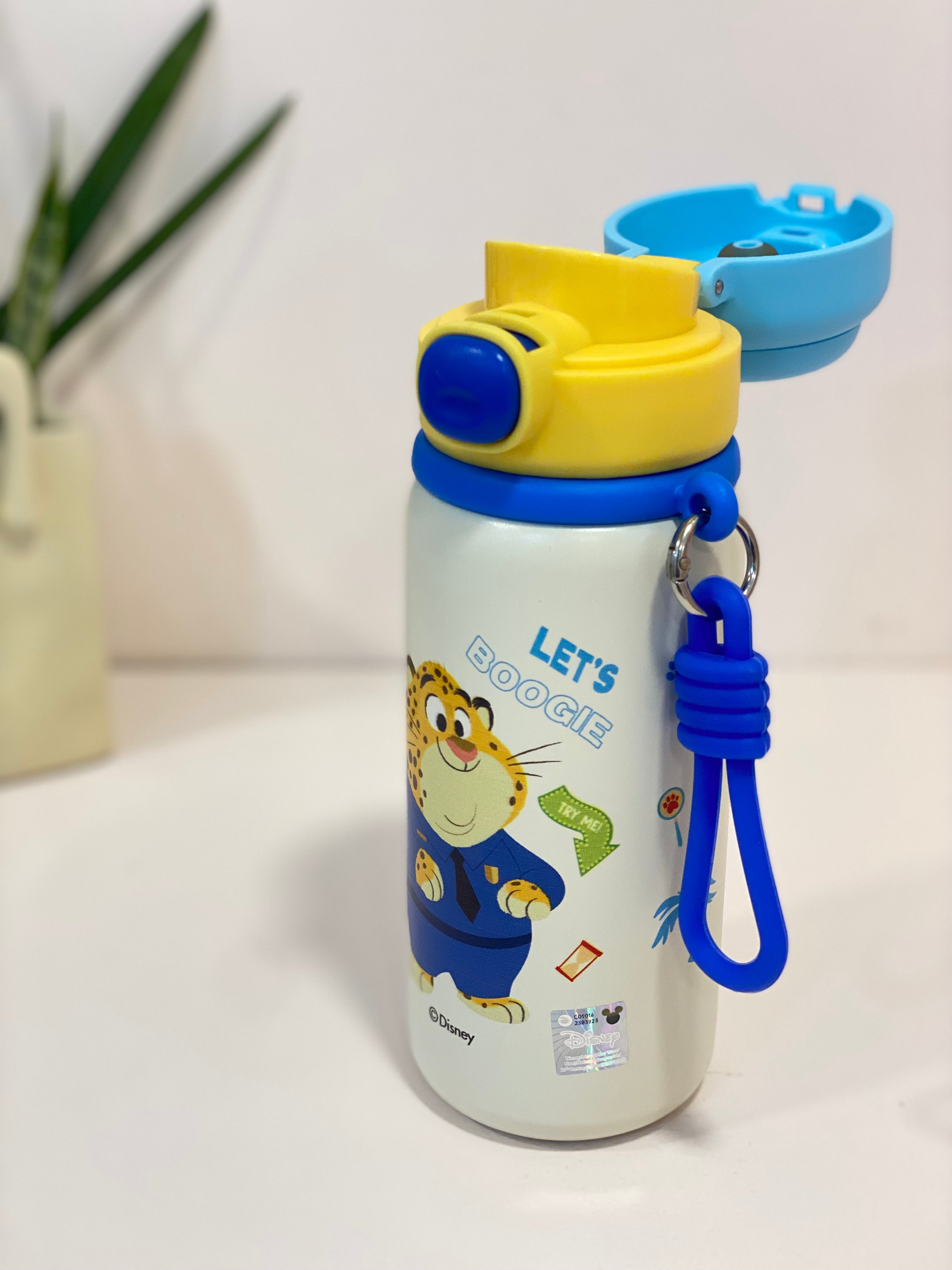 Disney Character Stainless Steel Kids Water Bottle with Flip-Top Straw Lid | Leak-Proof, Insulated