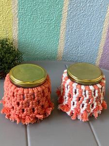 Macrame Set Of 2 Jars