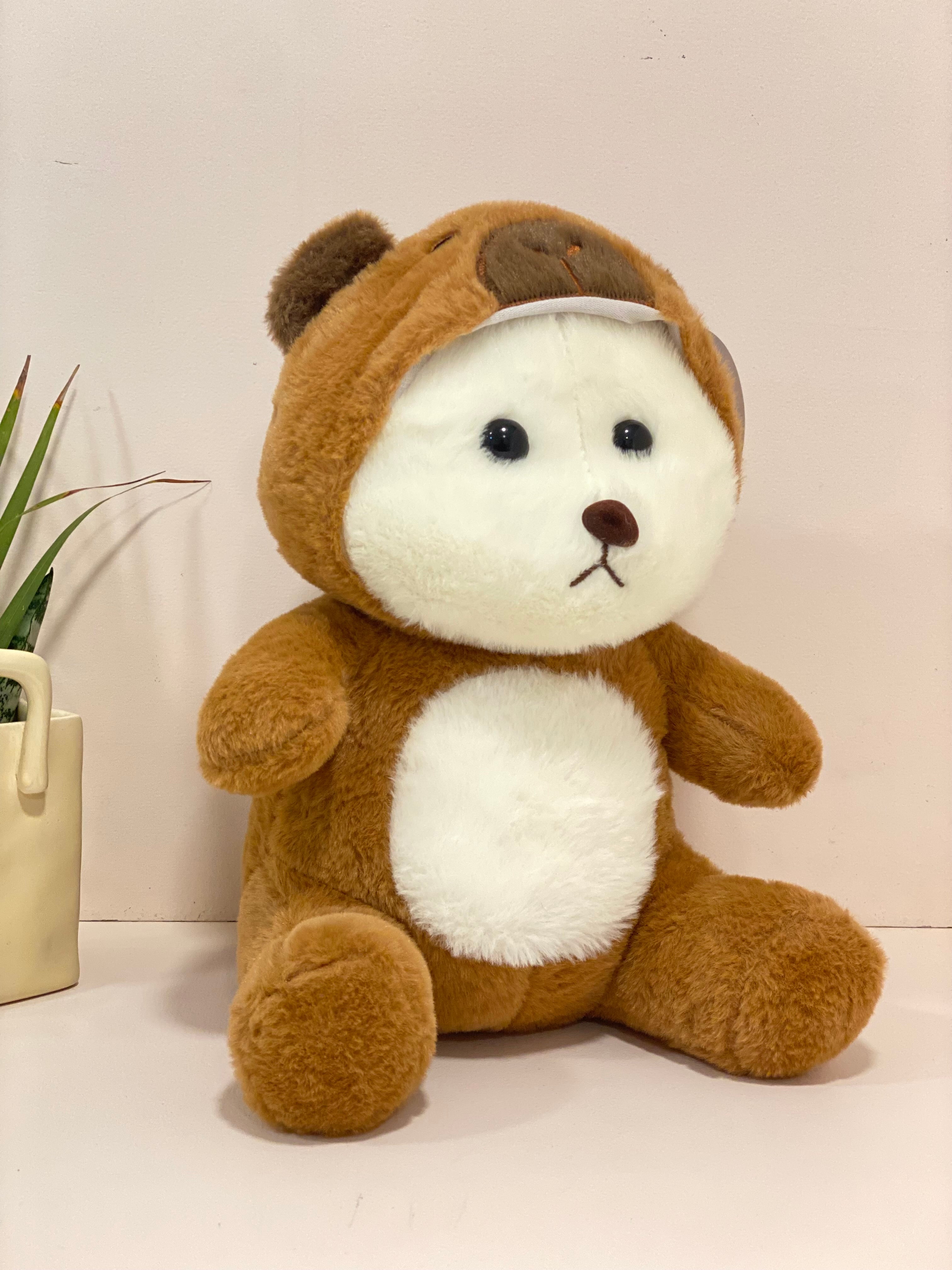 Cute Bear Capybara Plush Toy with Mini Backpack – Soft Stuffed Animal for Kids & Adults | Unisex Gift