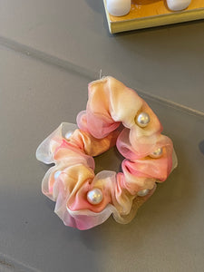 Pearl Organza Scrunchie