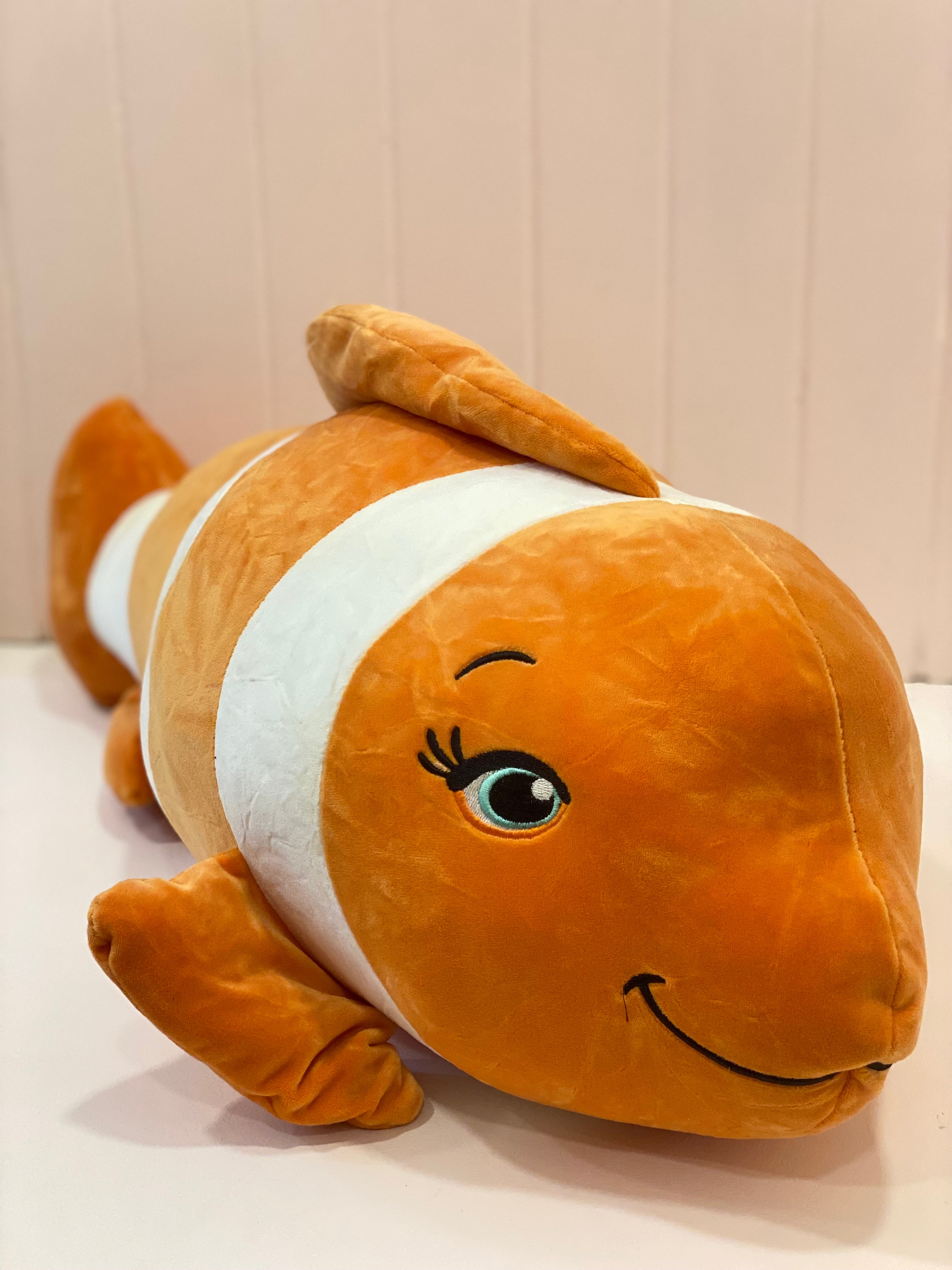Cute Clownfish Soft Plush Toy – Orange Fish Stuffed Animal for Kids | Super Soft Cuddly Pillow Toy
