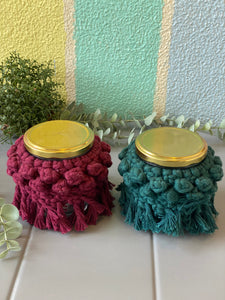 Macrame Set Of 2 Jars