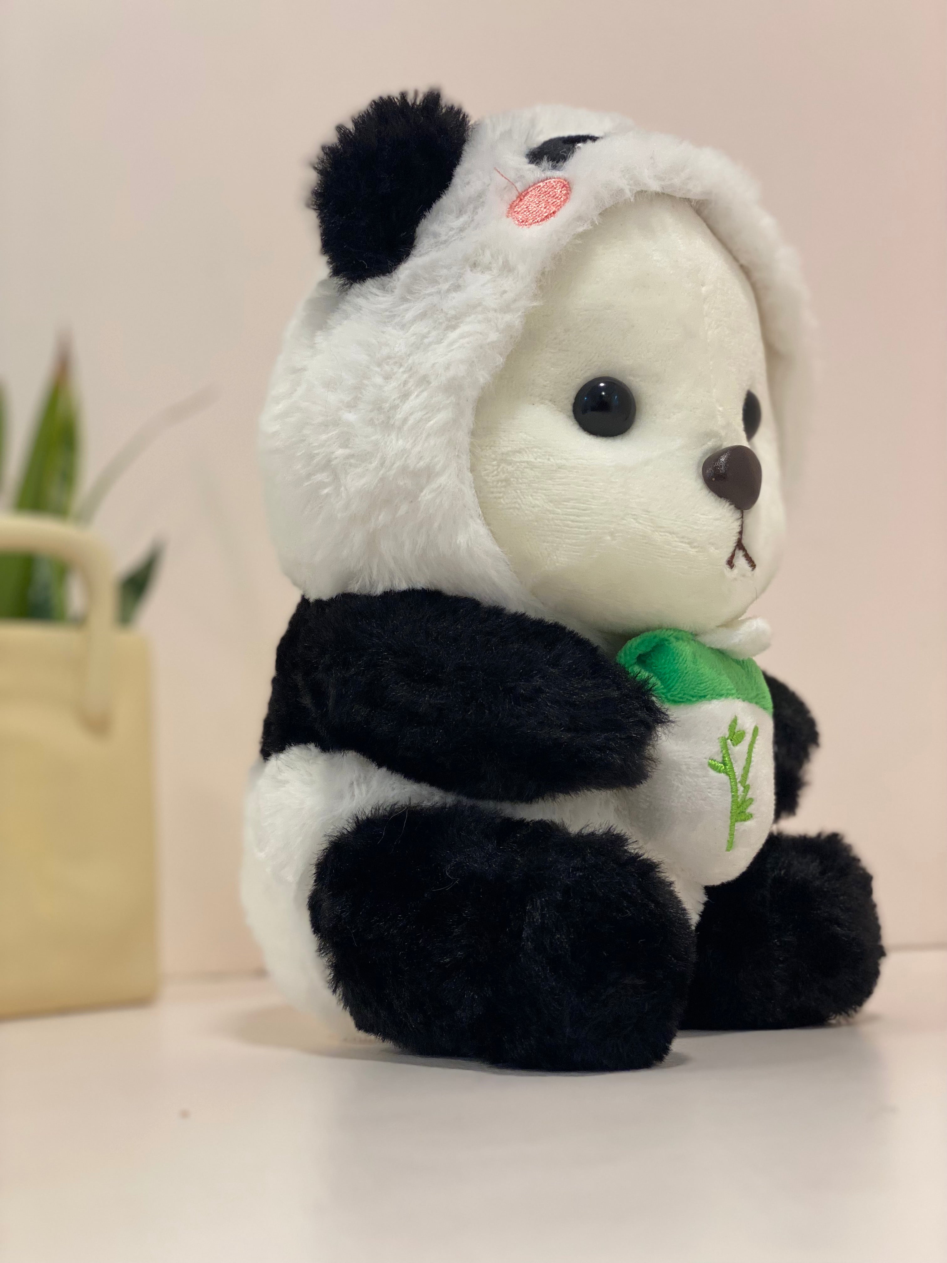 Cute Mini Panda Teddy Bear – Soft Plush Stuffed Toy | panda Hoodie Soft Toy for Kids, Gifts & Room Decor