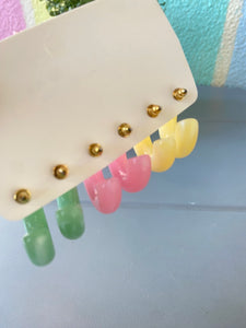 Pastel Colours Hoop Earrings