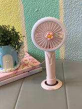 Load image into Gallery viewer, Floral Hand Fan with Stand

