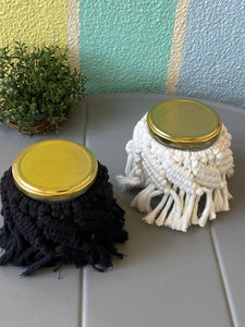 Macrame Set Of 2 Jars