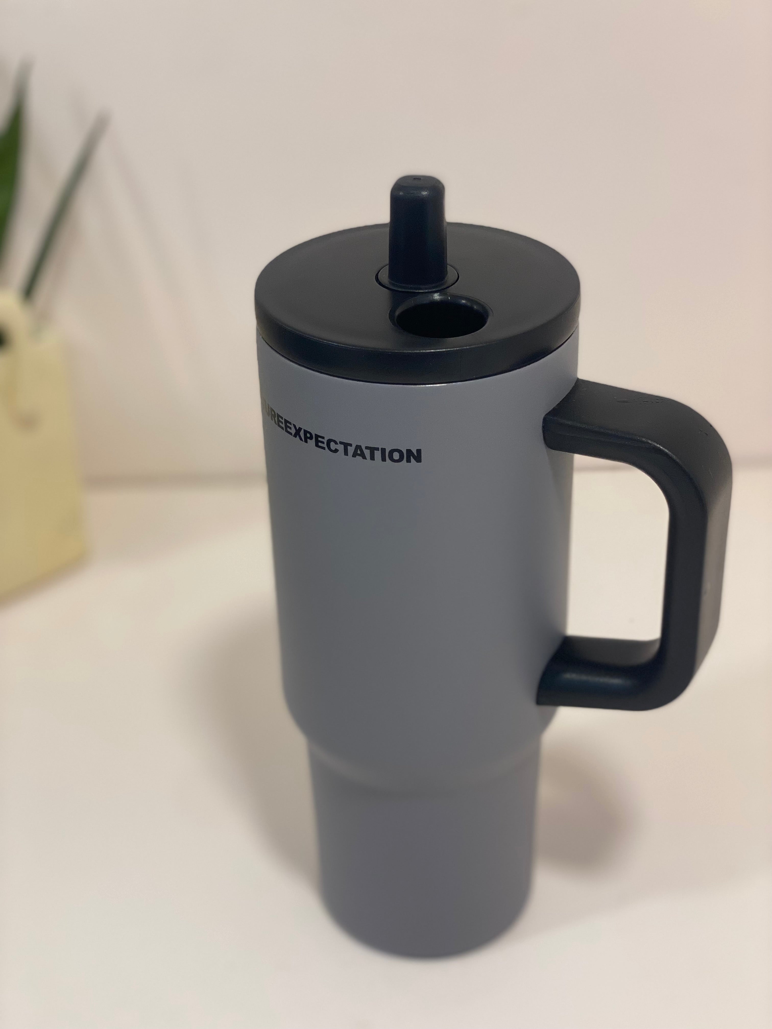 Future Expectation 30oz Stainless Steel Insulated Tumbler with Handle & Straw – Leakproof Travel Mug