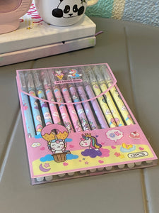 Unicorn Erasable Ball Pen Set