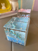 Load image into Gallery viewer, Water Glitter Love Paper Weight
