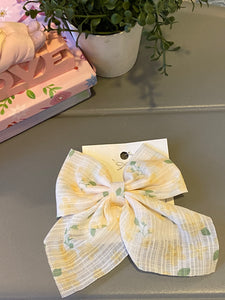 Pastel Floral Bow Clips