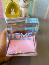 Load image into Gallery viewer, Water Glitter Love Paper Weight
