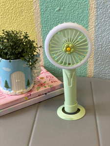 Floral Hand Fan with Stand