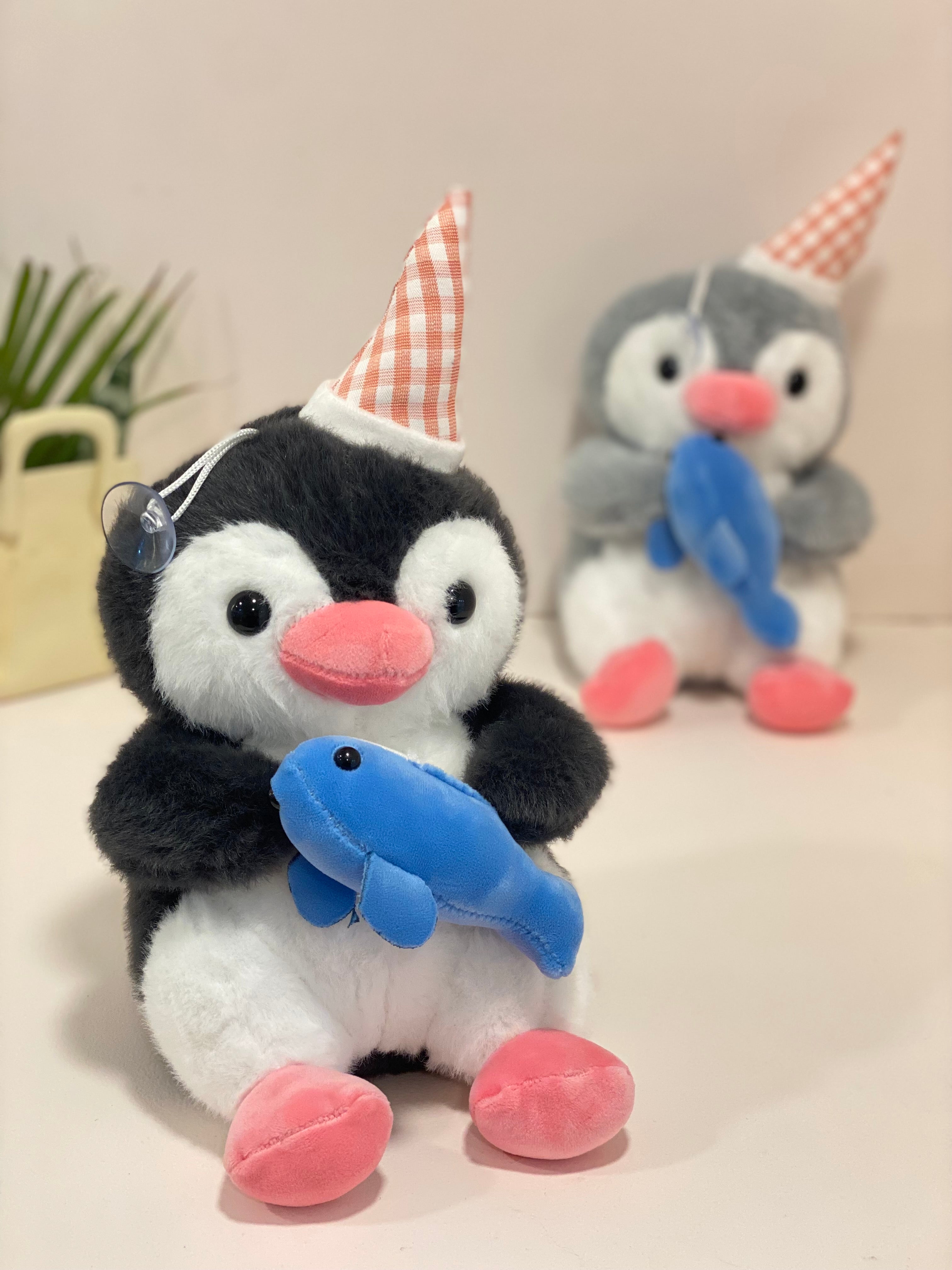 Cute Penguin Plush Toy with Cap & With Fish Soft toy -Stuffed Animal for Kids & Adults