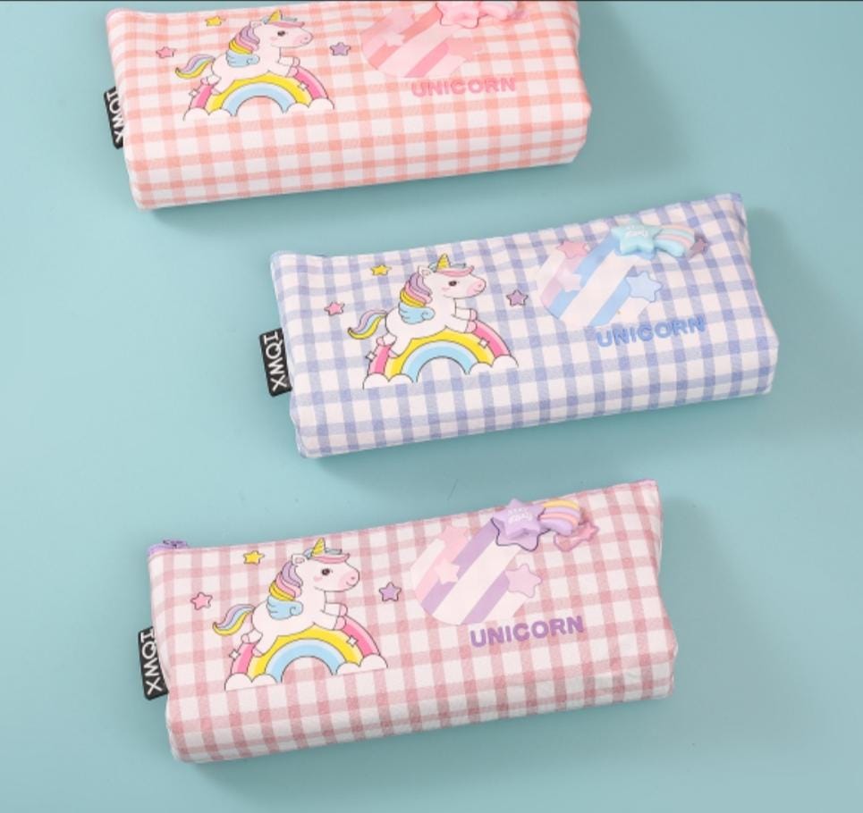 Rainbow unicorn stationery pouch