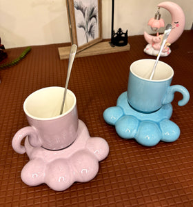 Paw Ceramic Mug with Saucer & stirrer