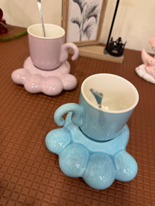 Paw Ceramic Mug with Saucer & stirrer