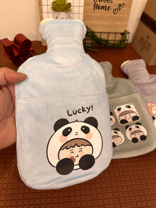 Panda hot water bag with fur
