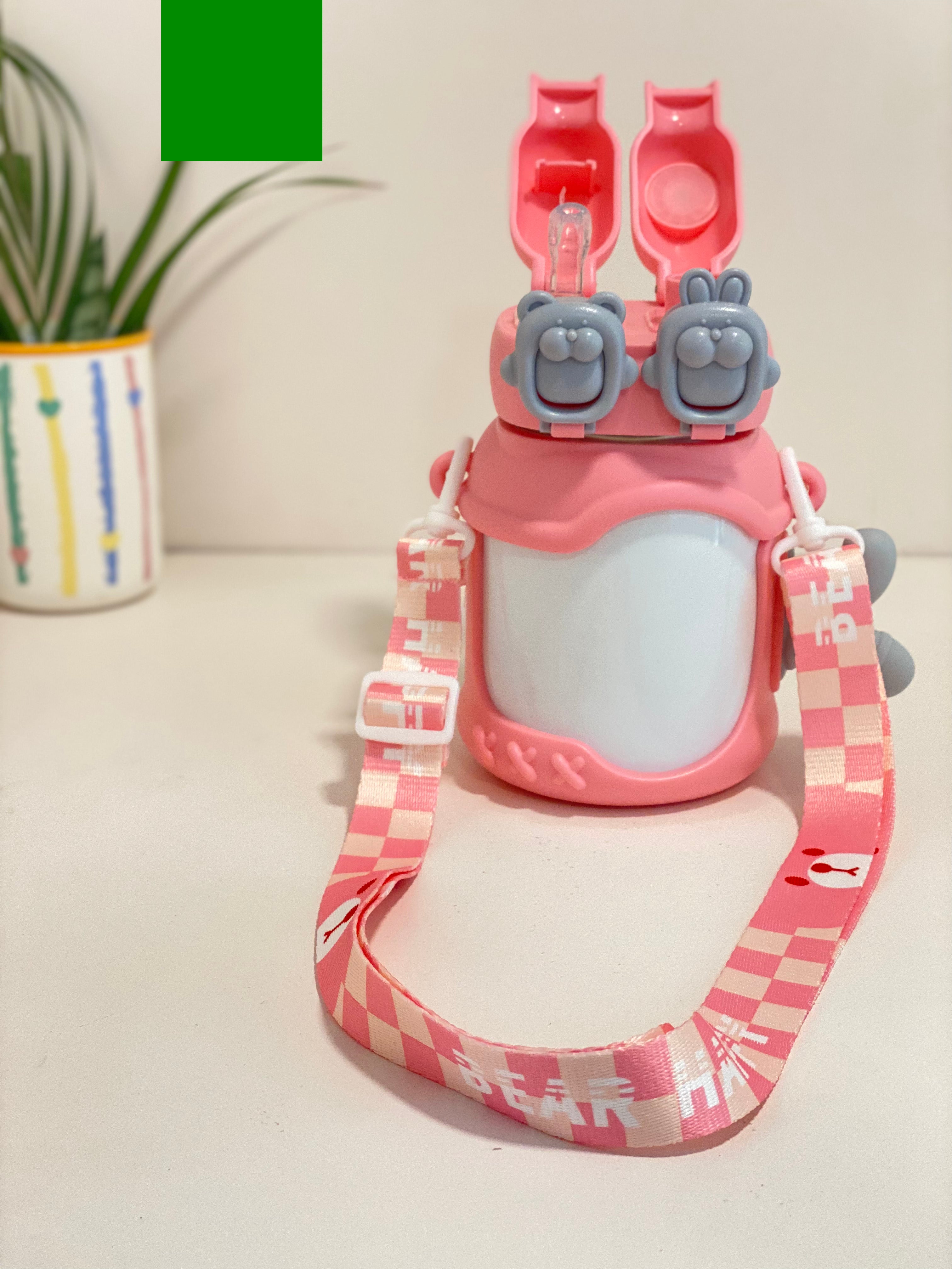 Pastel Matte Kawaii Crossbody Water Bottle