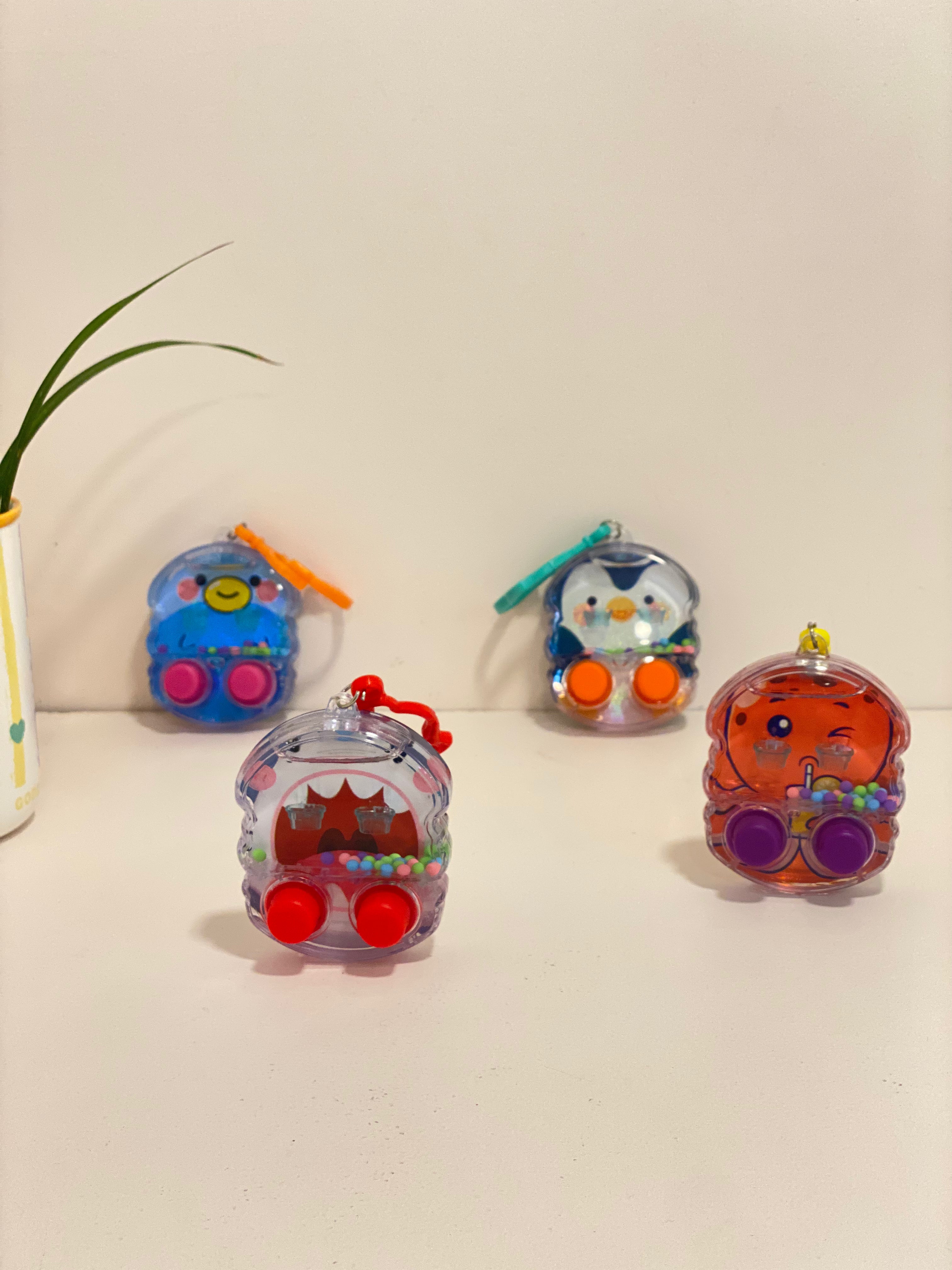 Clear Retro Water Game Keychain