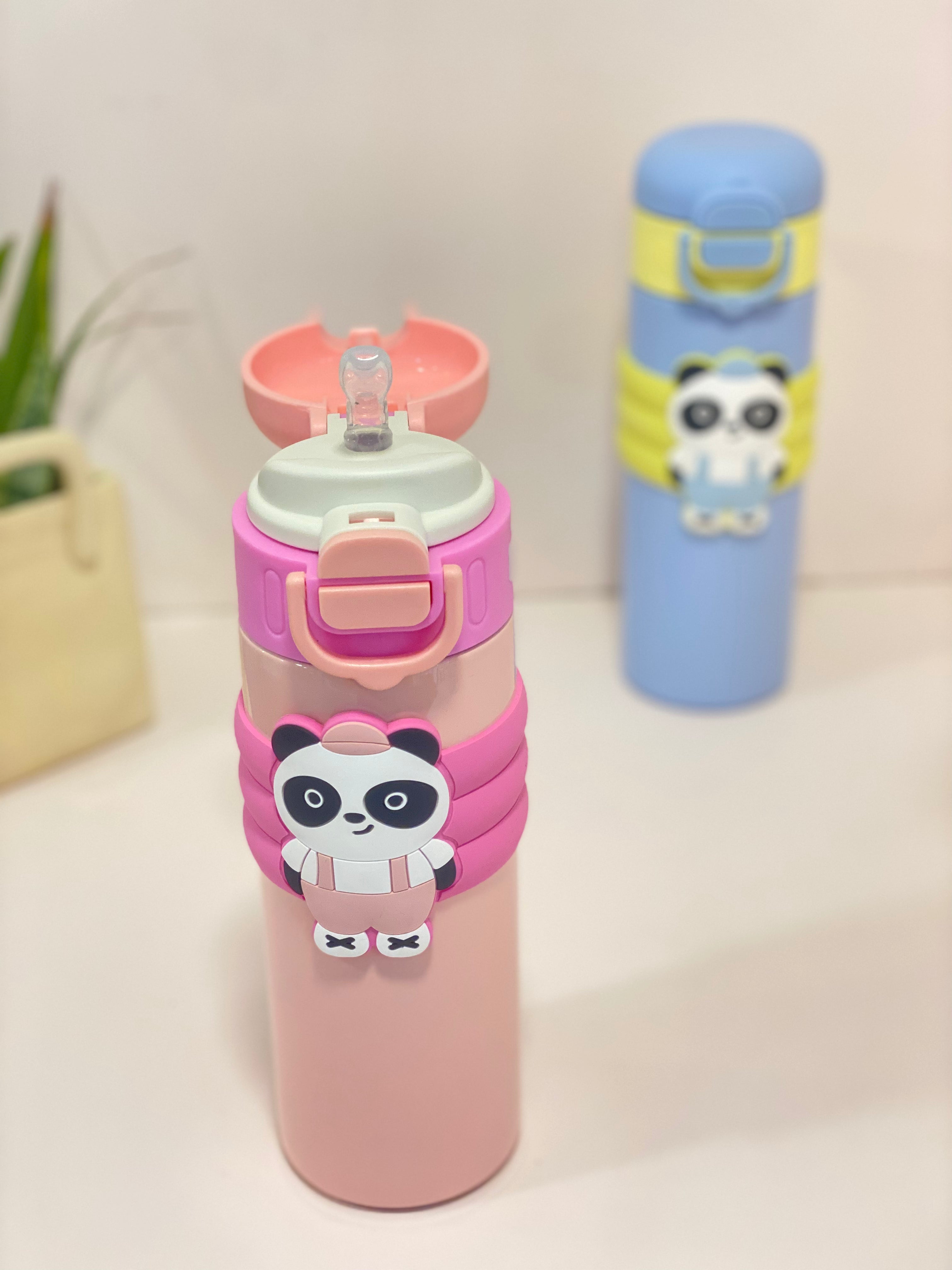 Pastel Matte Panda Thermos Flask