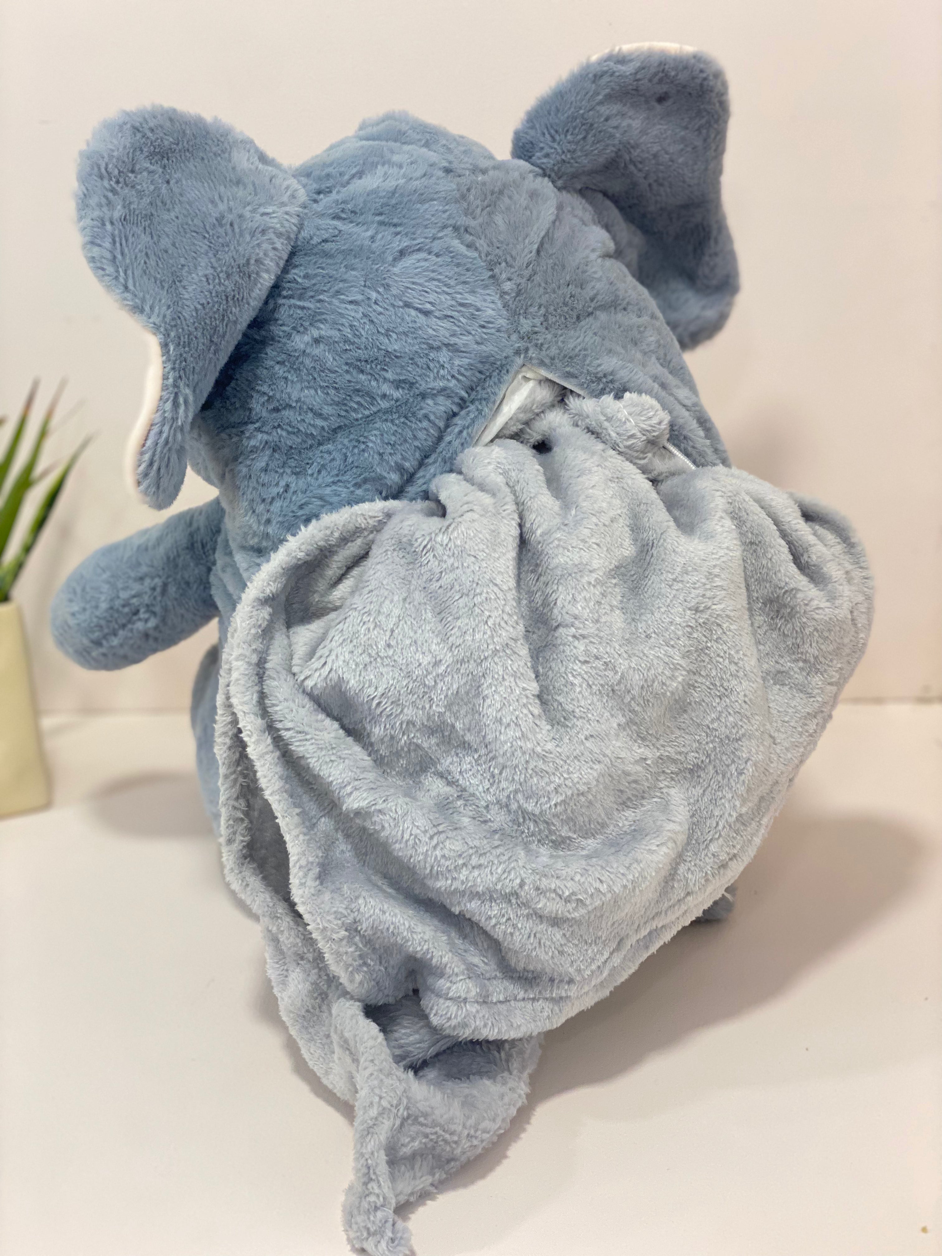 Plush Velvet Elephant Cushion Blanket