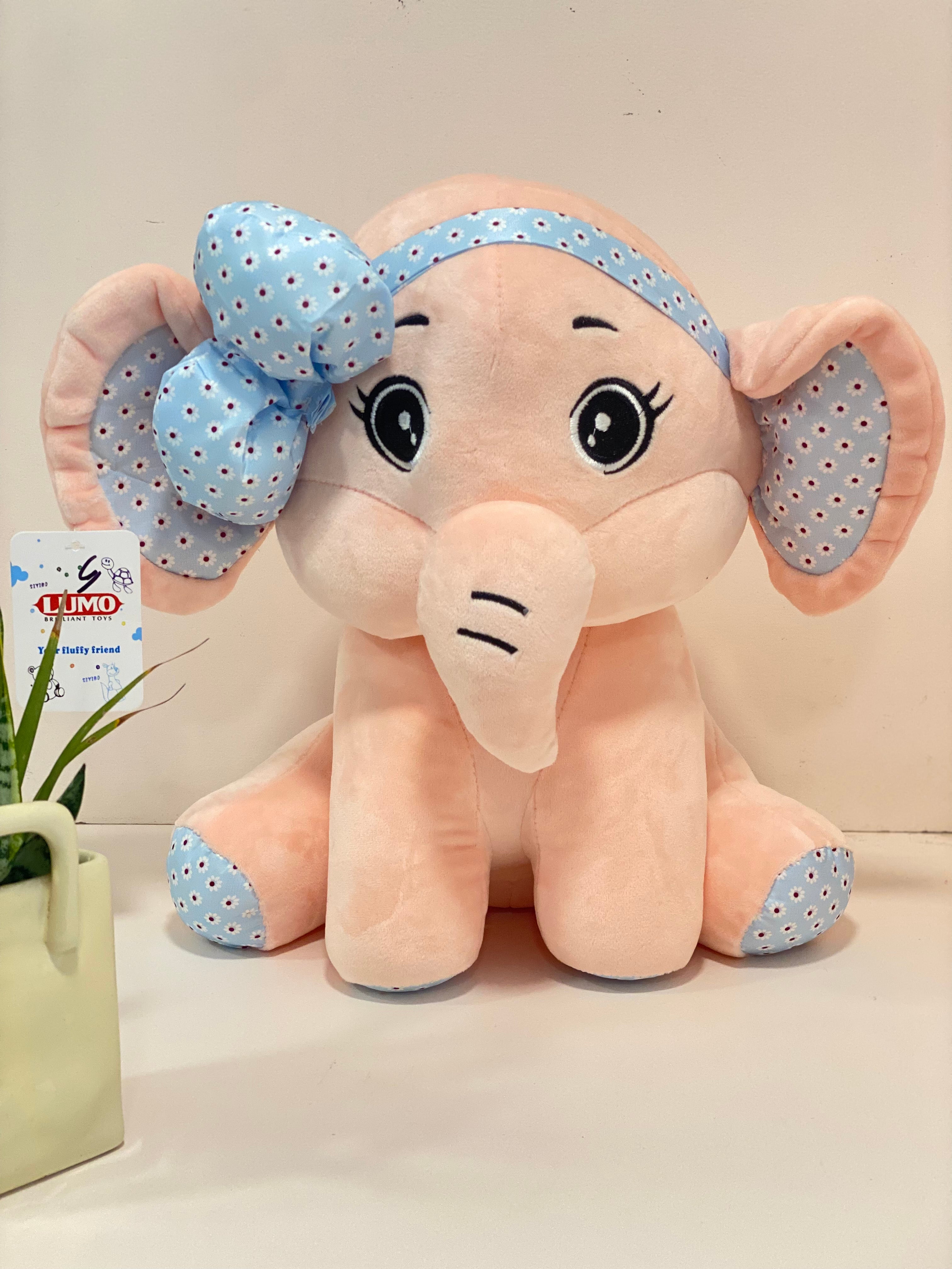 Pastel Daisy Elephant Plush Toy