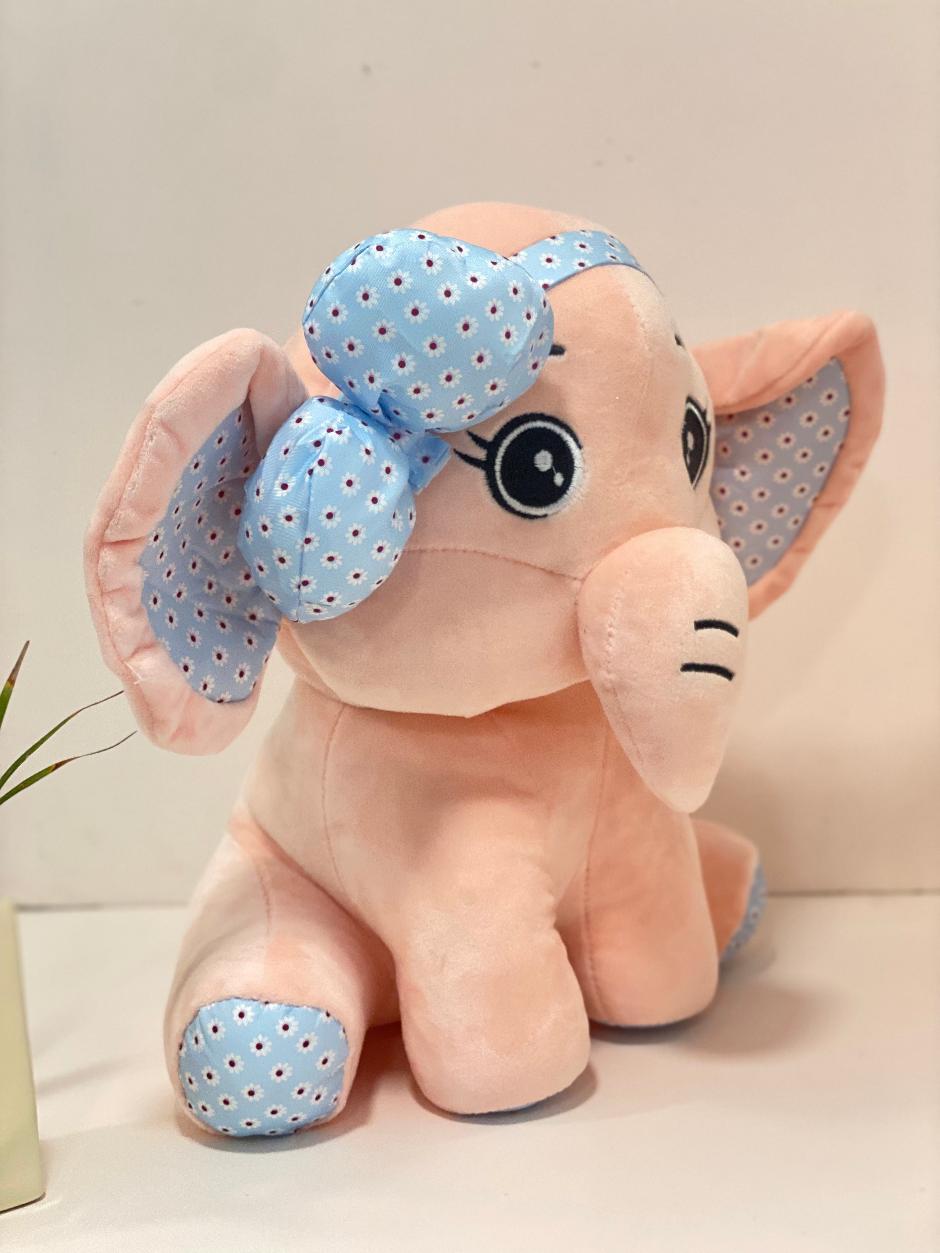 Pastel Daisy Elephant Plush Toy