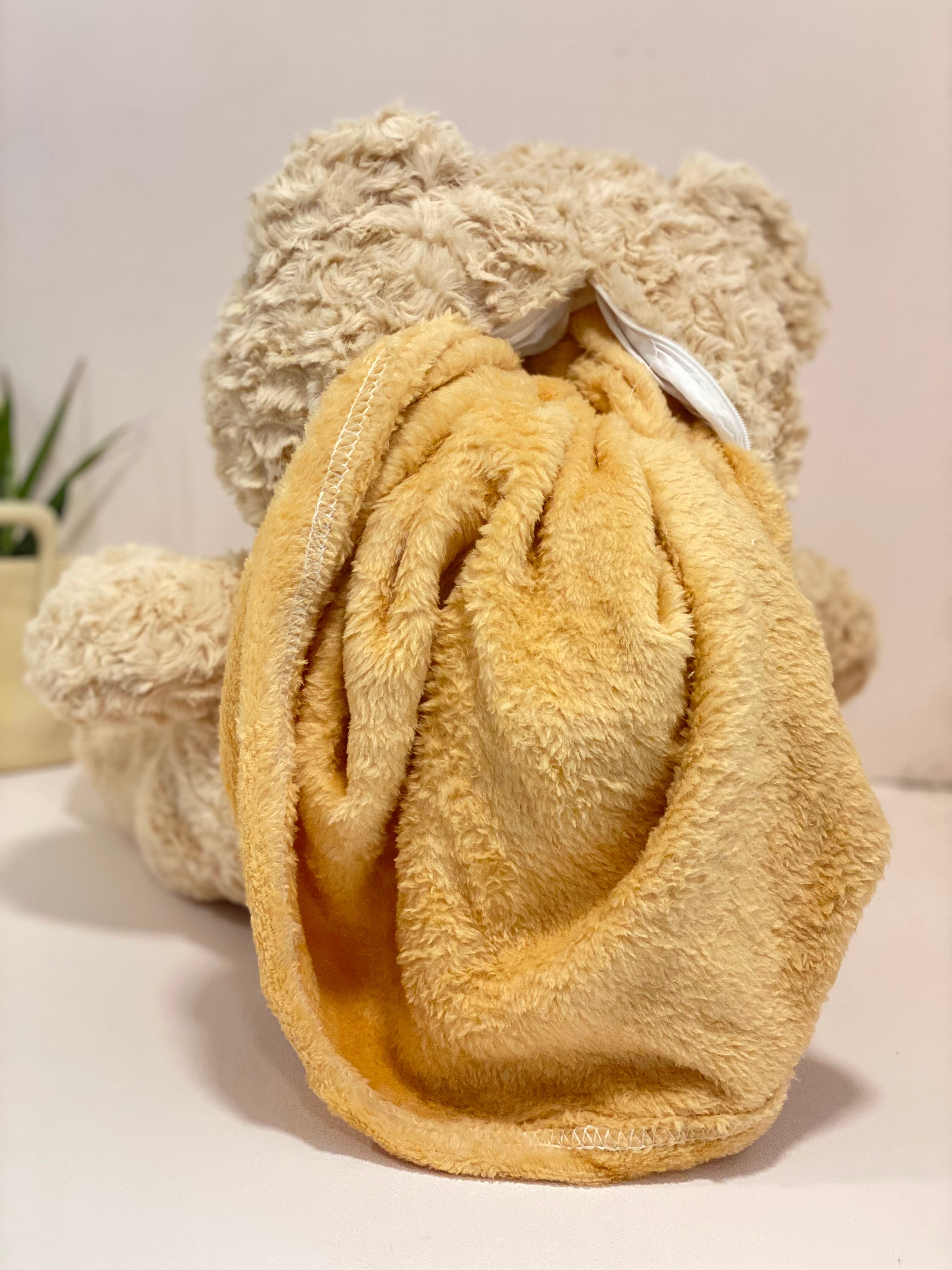 Textured Teddy Bear Cushion Blanket