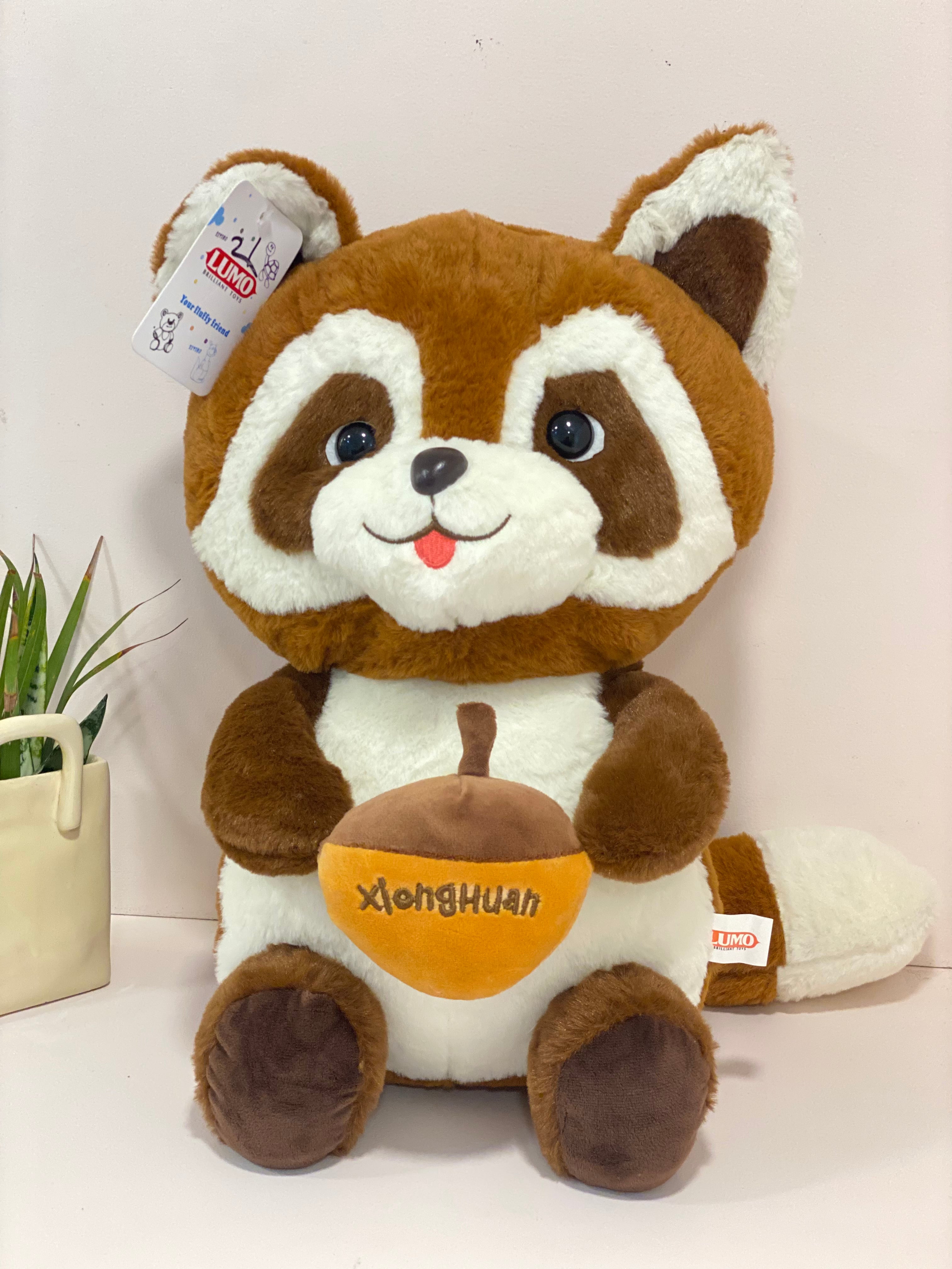 Plush Raccoon Convertible Cushion Blanket