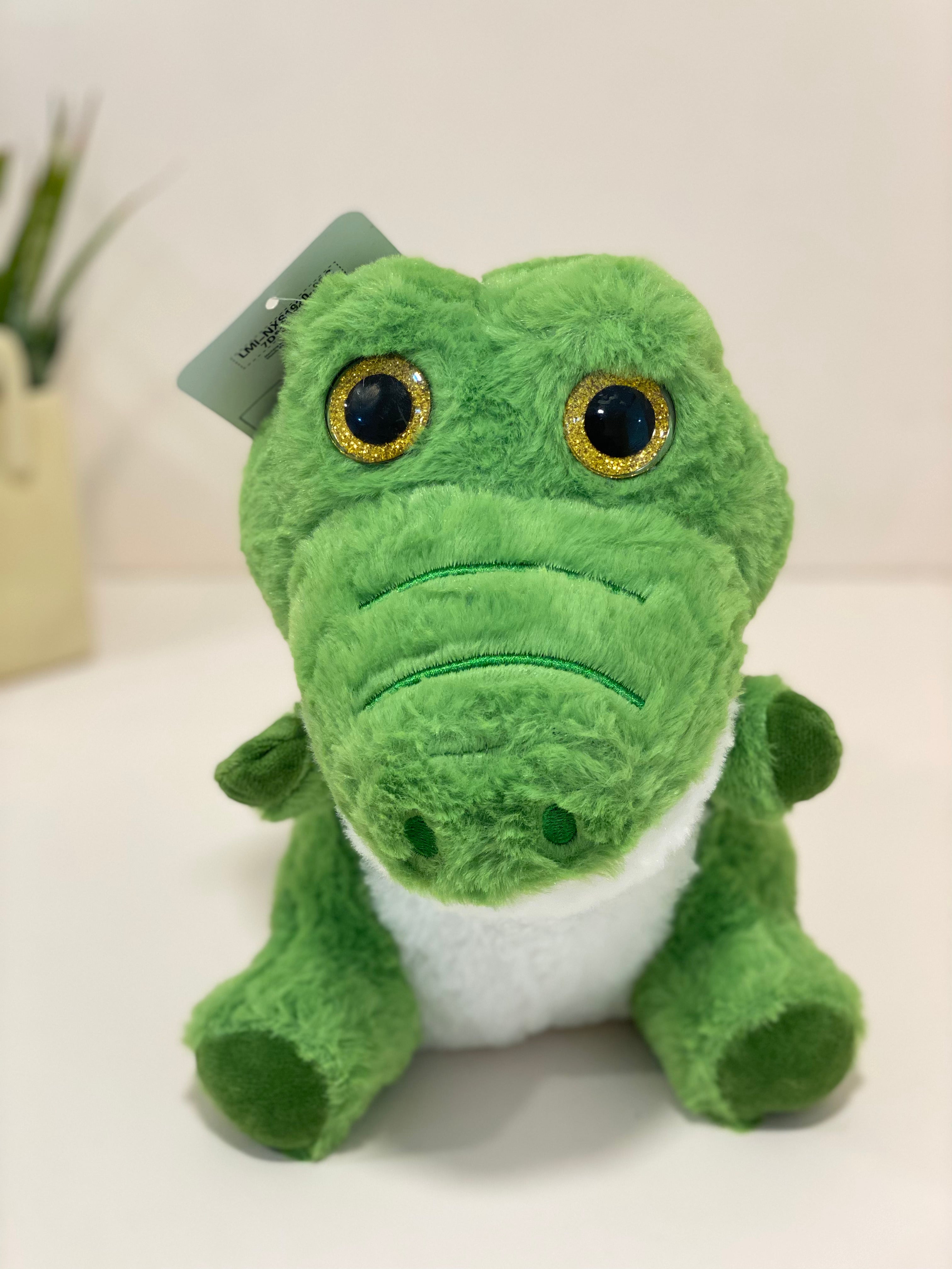 Lime Velvet Crocodile Plush Toy