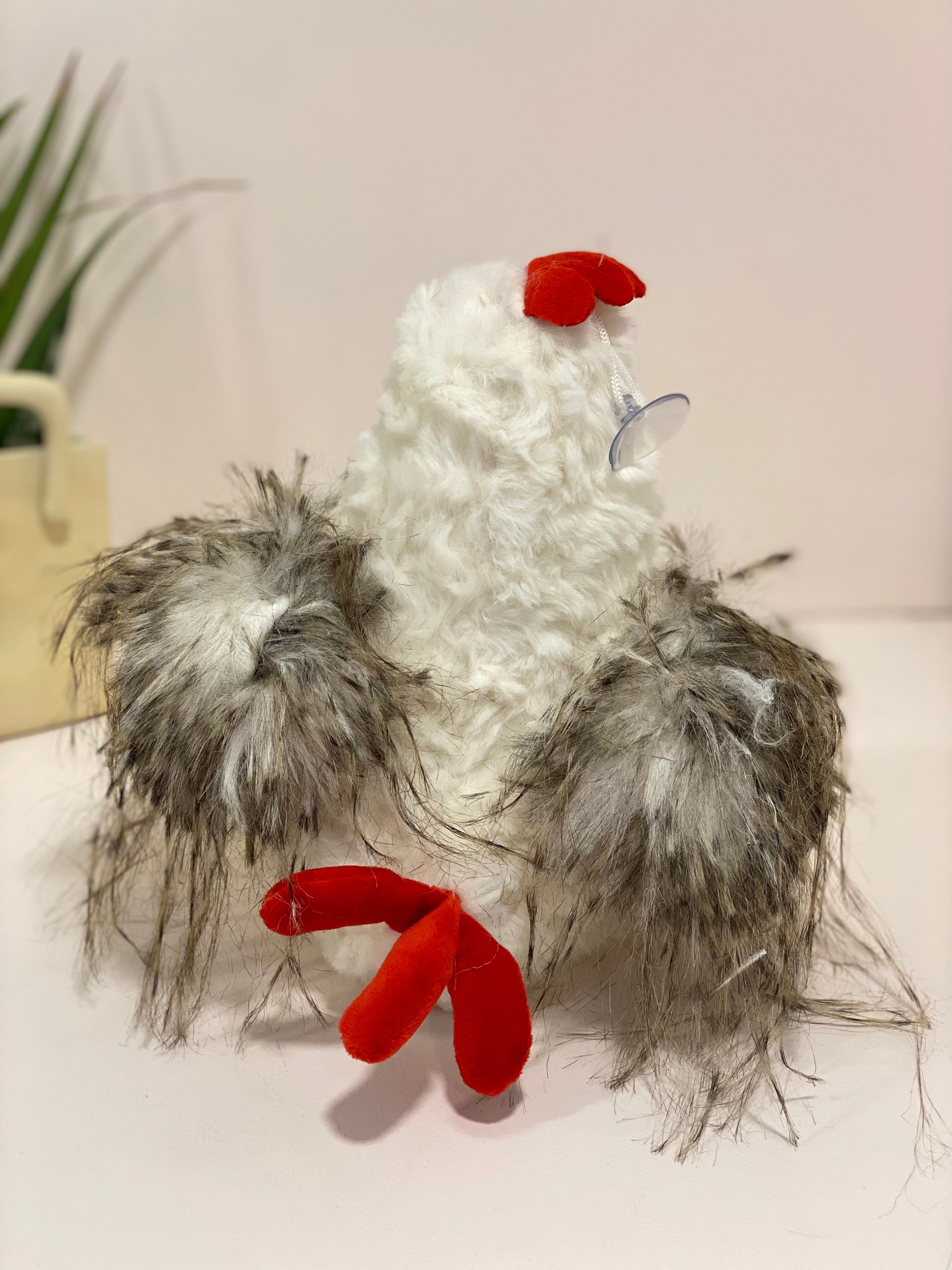 Fluffy Faux-Fur Rooster Plush Toy