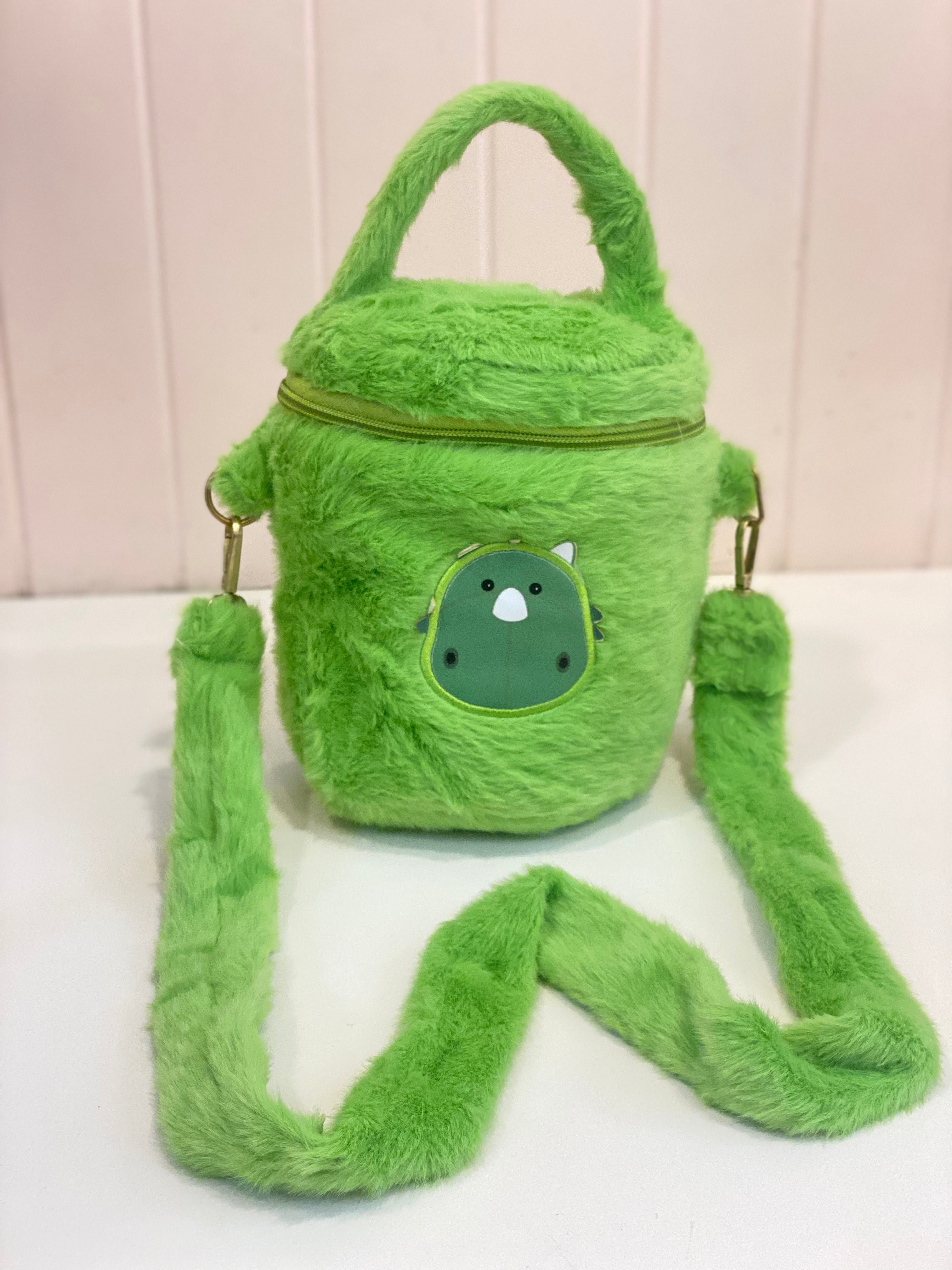 Kawaii Fuzzy Animal Cylinder Crossbody Bag
