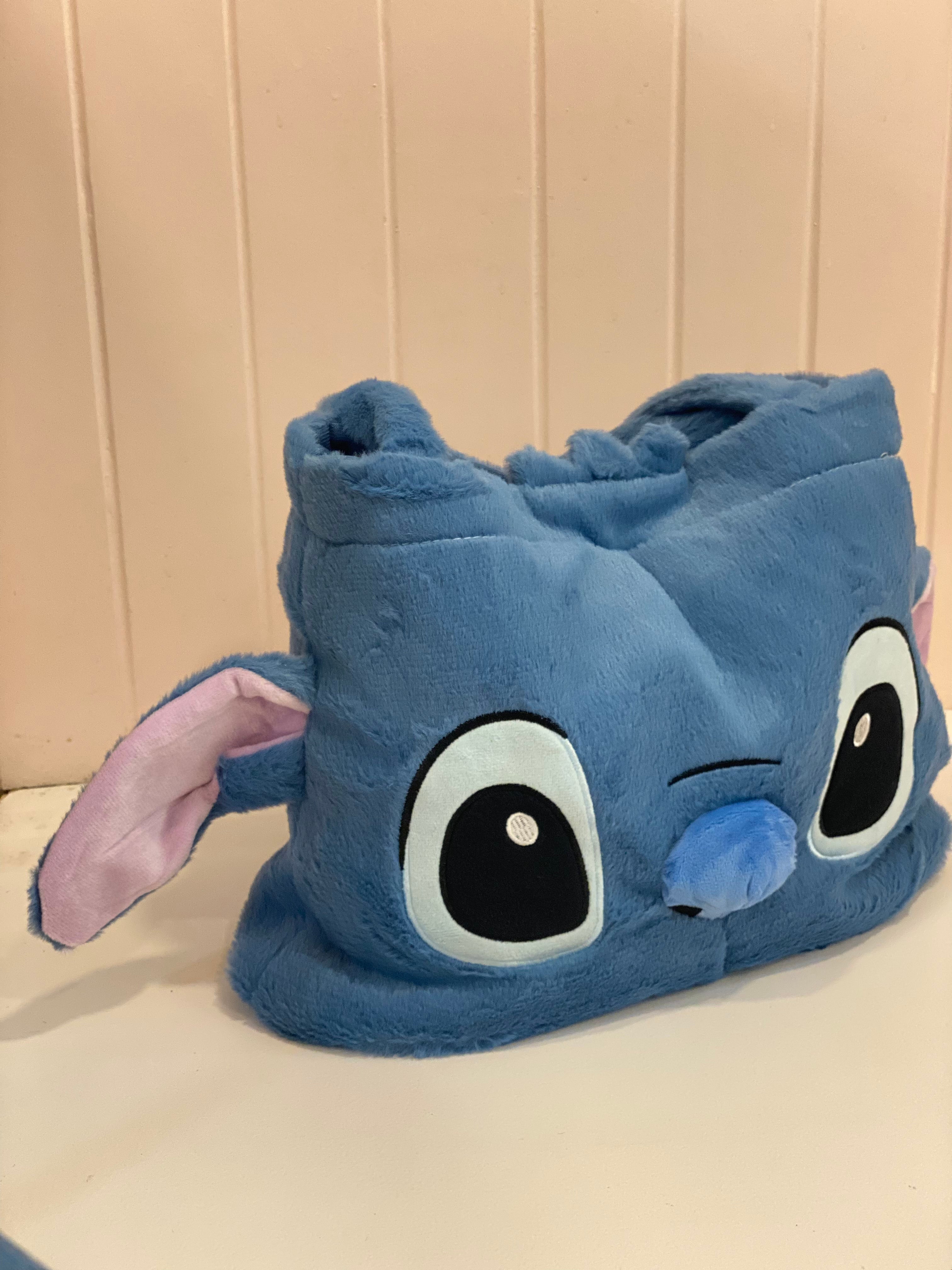Stitch Blue Plush Character Tote Pouch