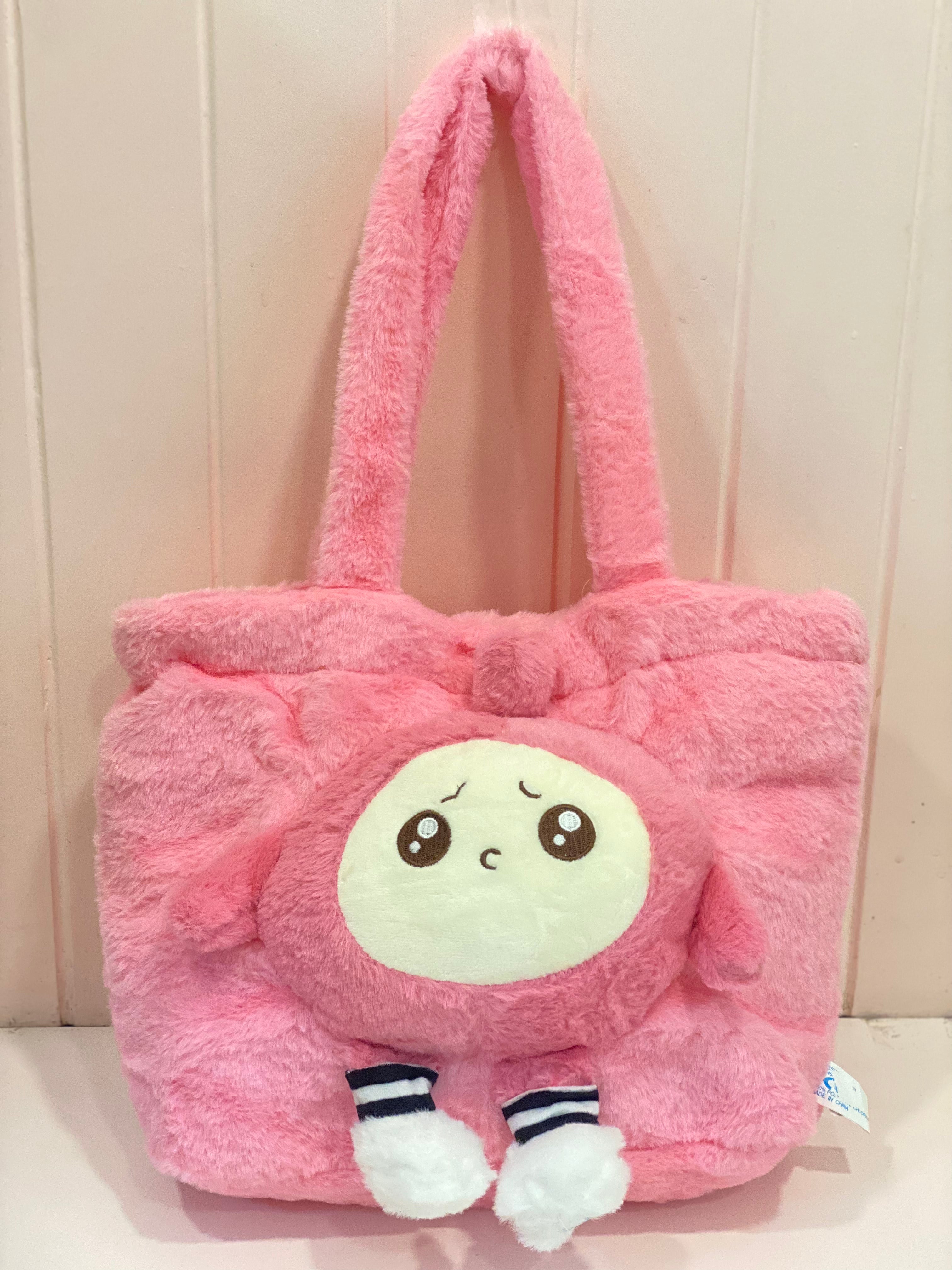 Cozy Character Plush Tote Bag