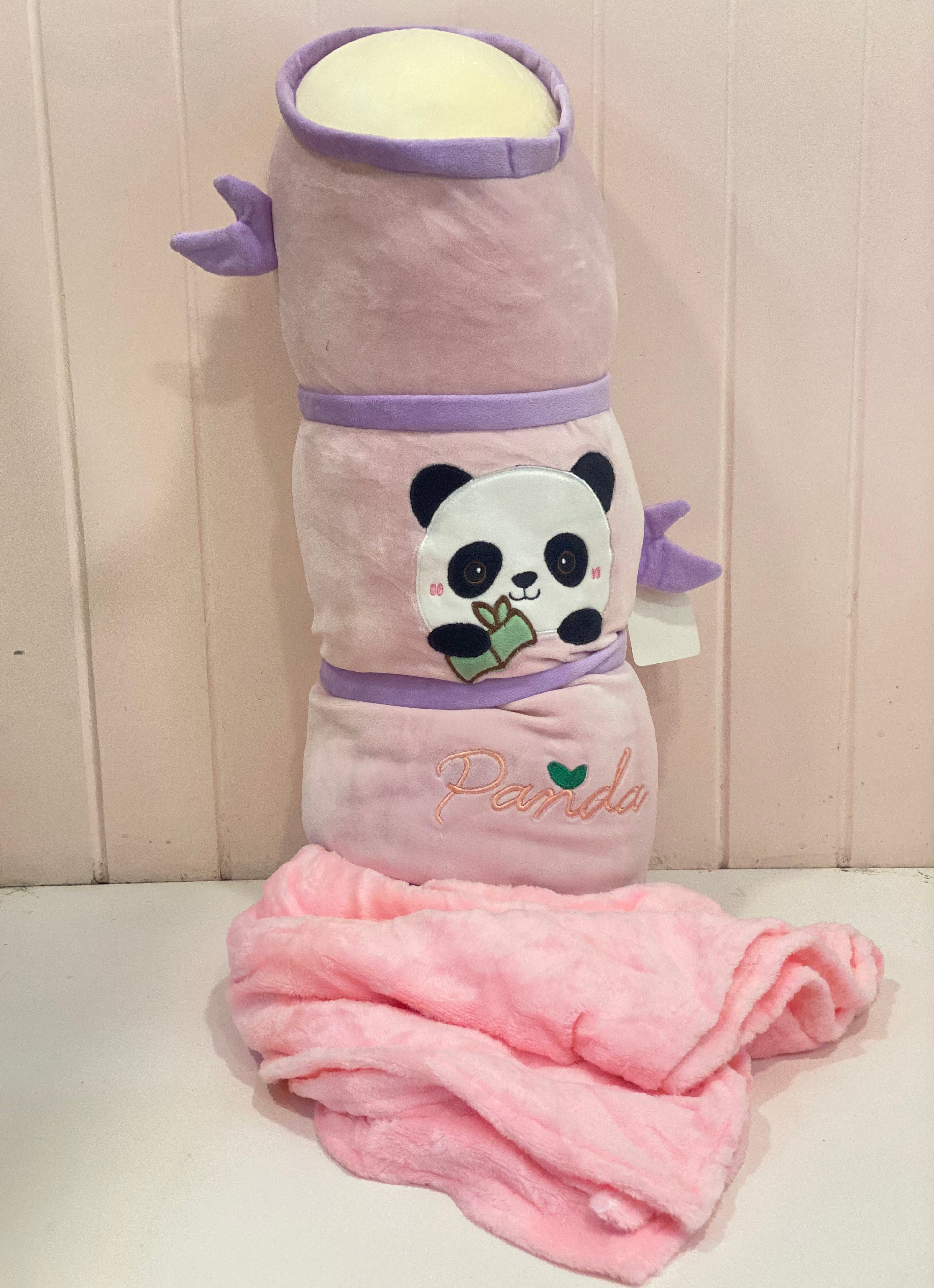 Panda Bamboo Plush Pillow &amp; Blanket Set