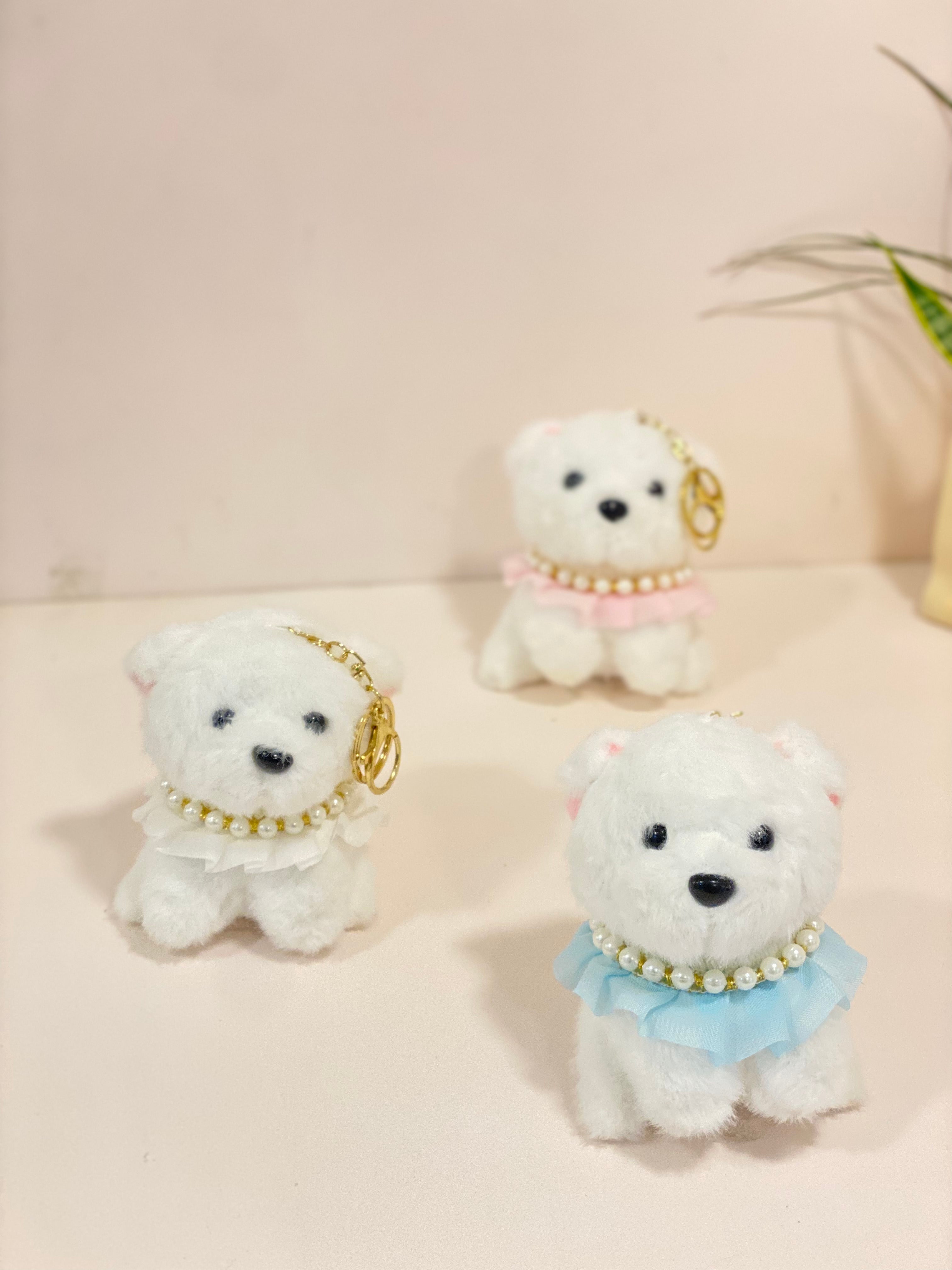 Tulle & Pearl Collar Puppy Bag Charm