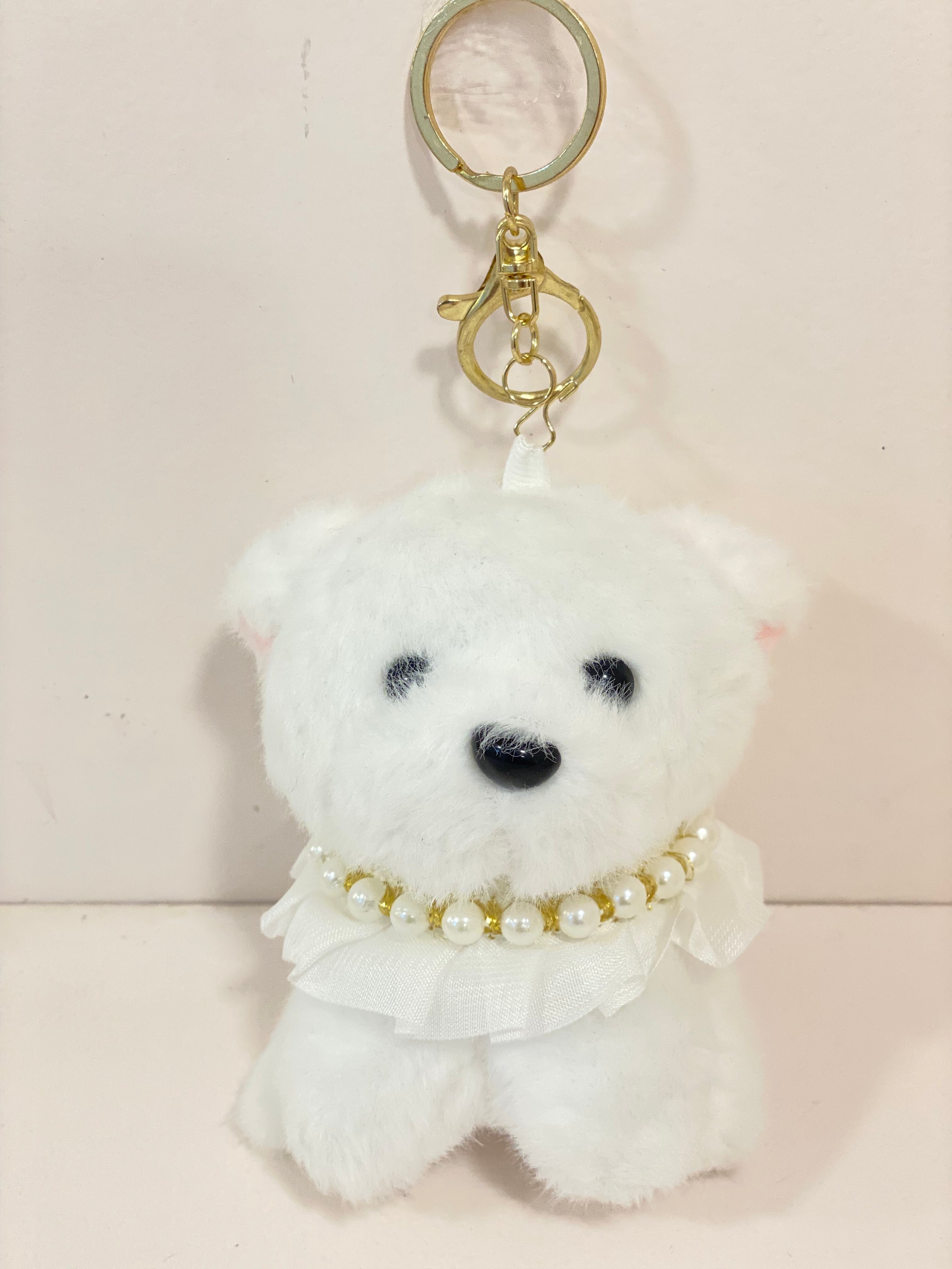 Tulle & Pearl Collar Puppy Bag Charm