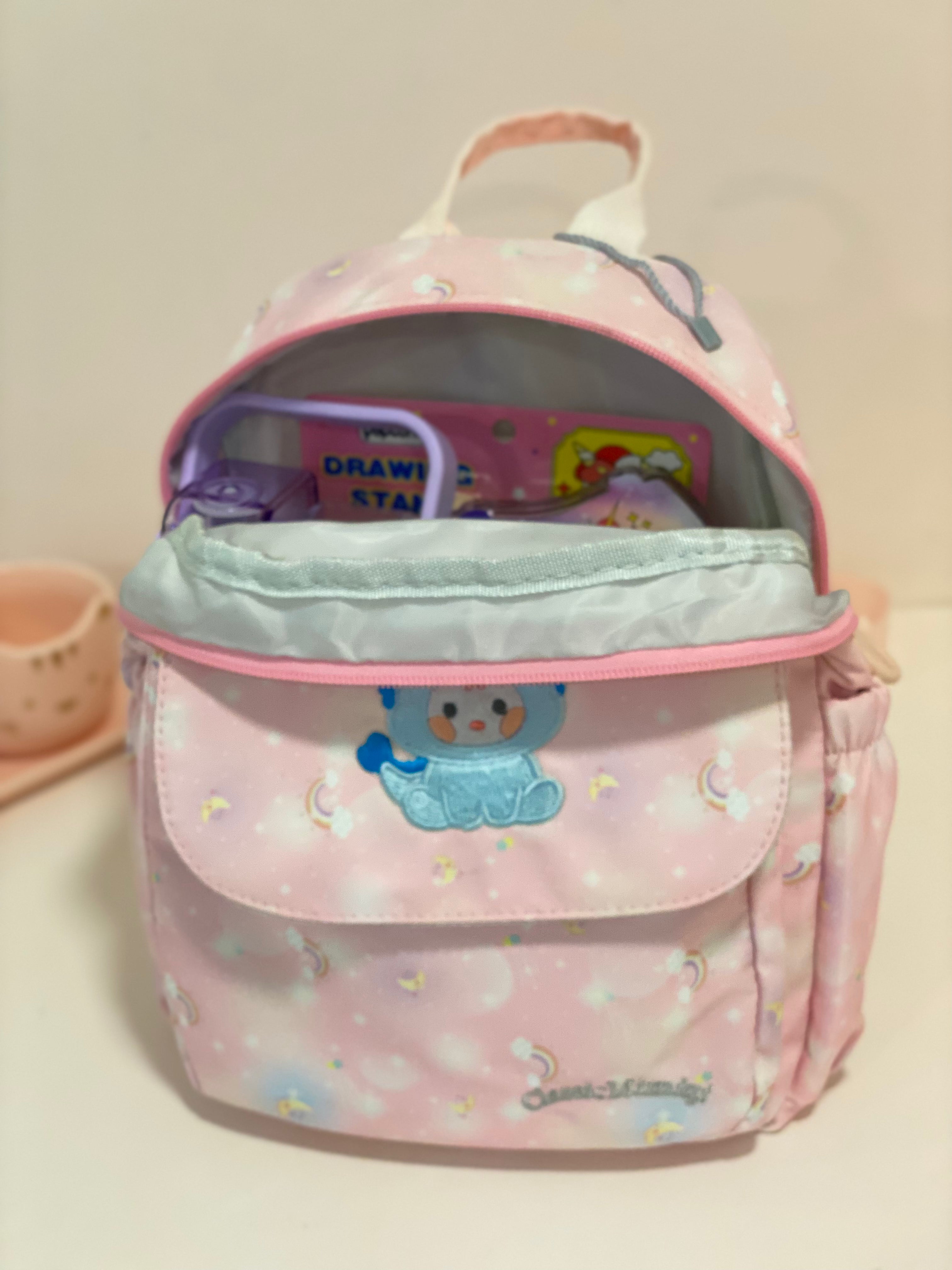 Kawaii Pastel Unicorn &amp; Dragon Kids Backpack Hamper Set