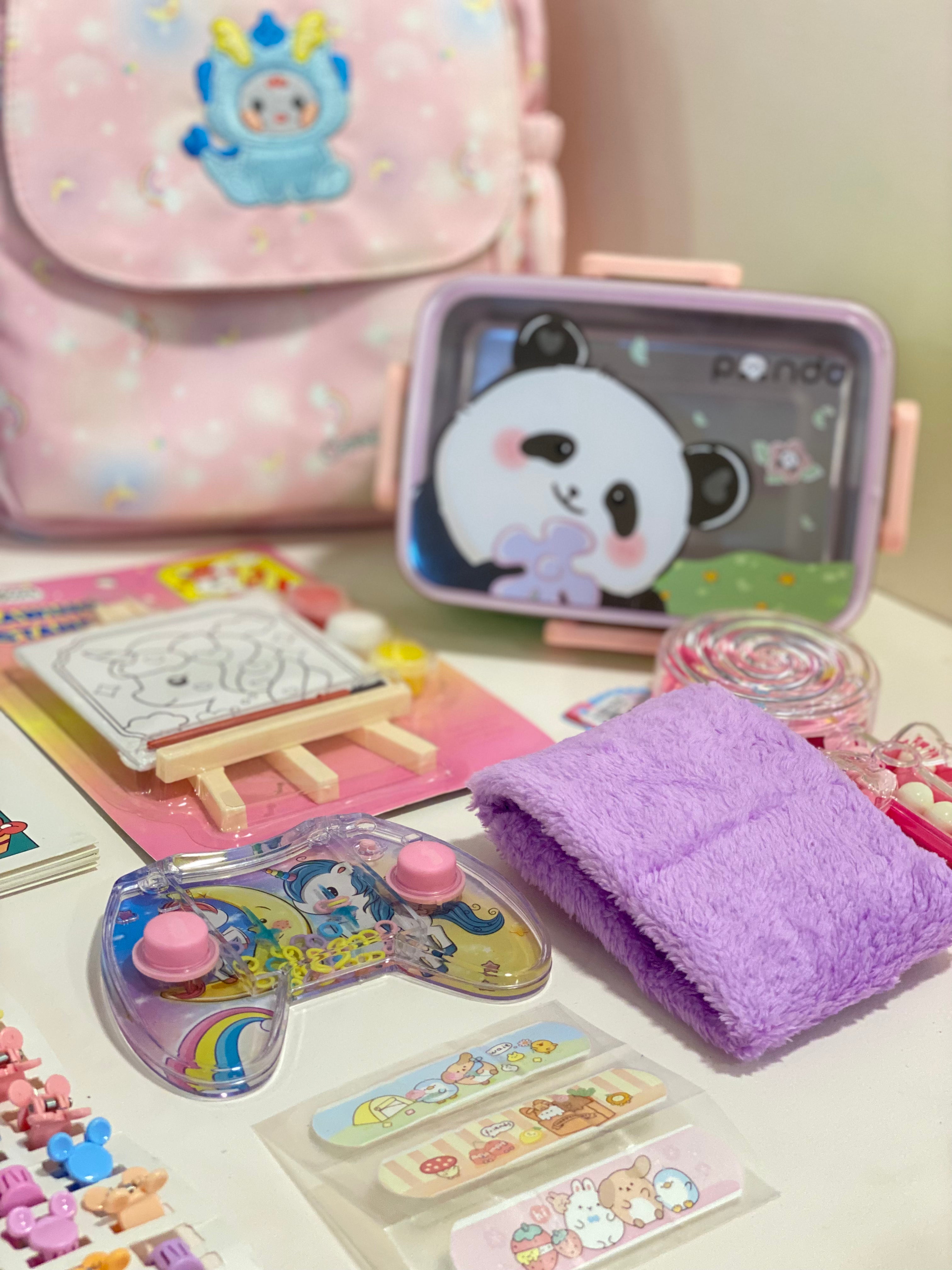 Kawaii Pastel Unicorn &amp; Dragon Kids Backpack Hamper Set