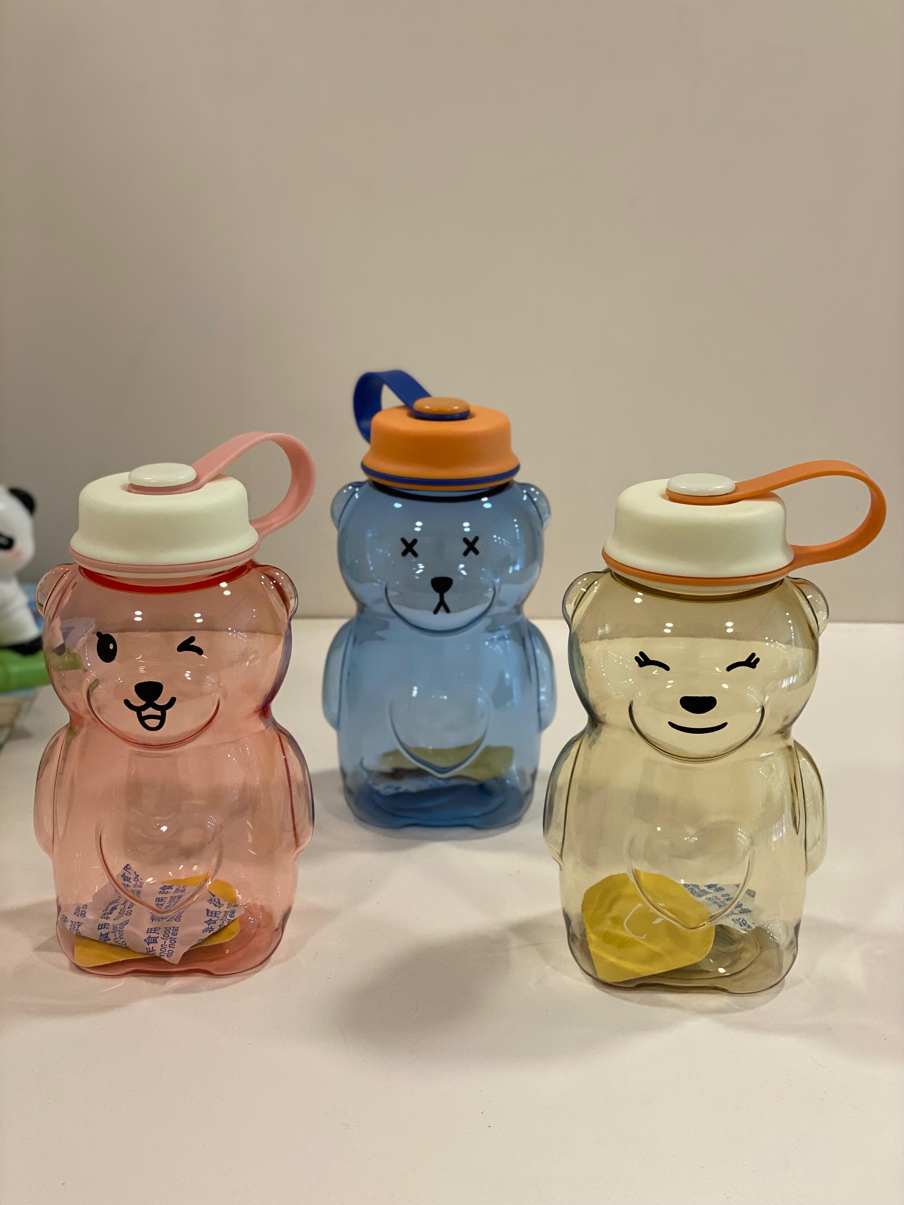 Cute Bear Shape Kids Water Bottle with Straw Lid | BPA-Free Cartoon Sipper Bottle for School & Travel