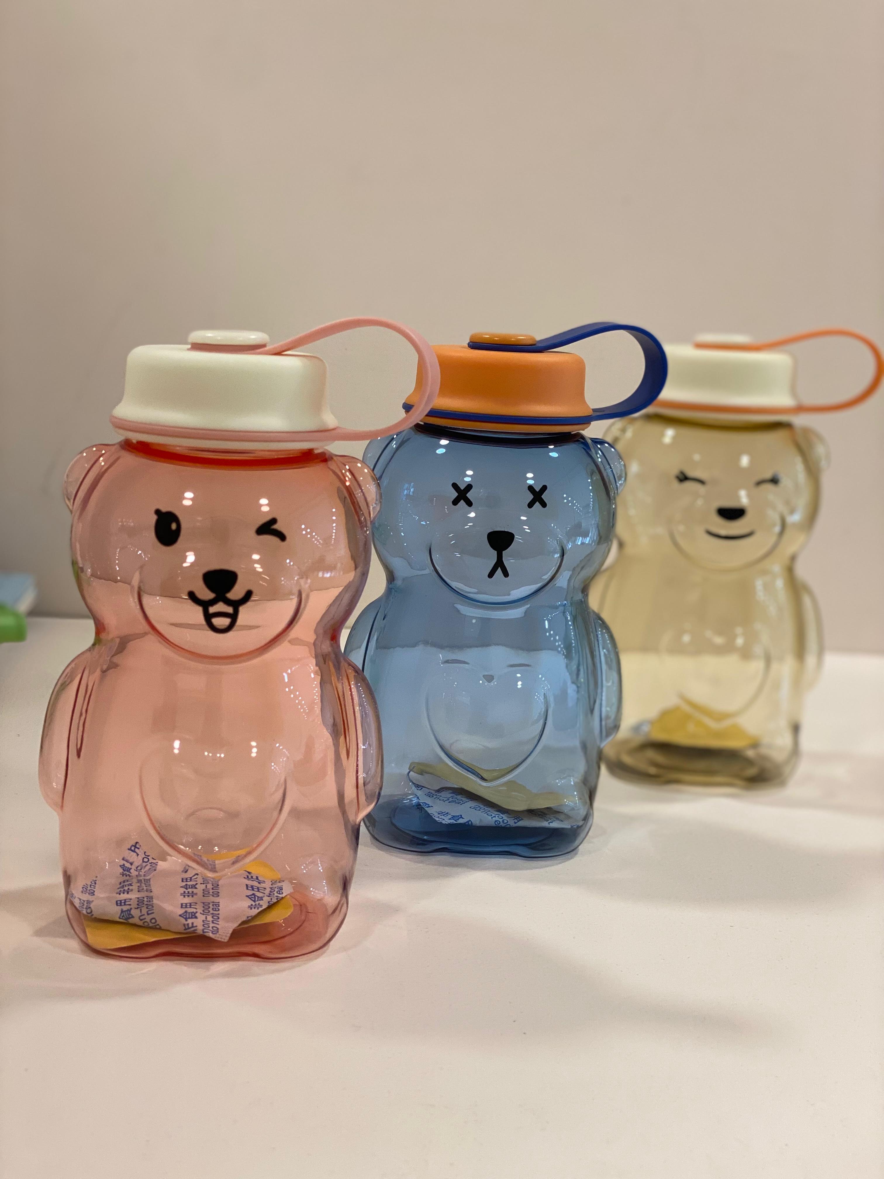 Cute Bear Shape Kids Water Bottle with Straw Lid | BPA-Free Cartoon Sipper Bottle for School & Travel