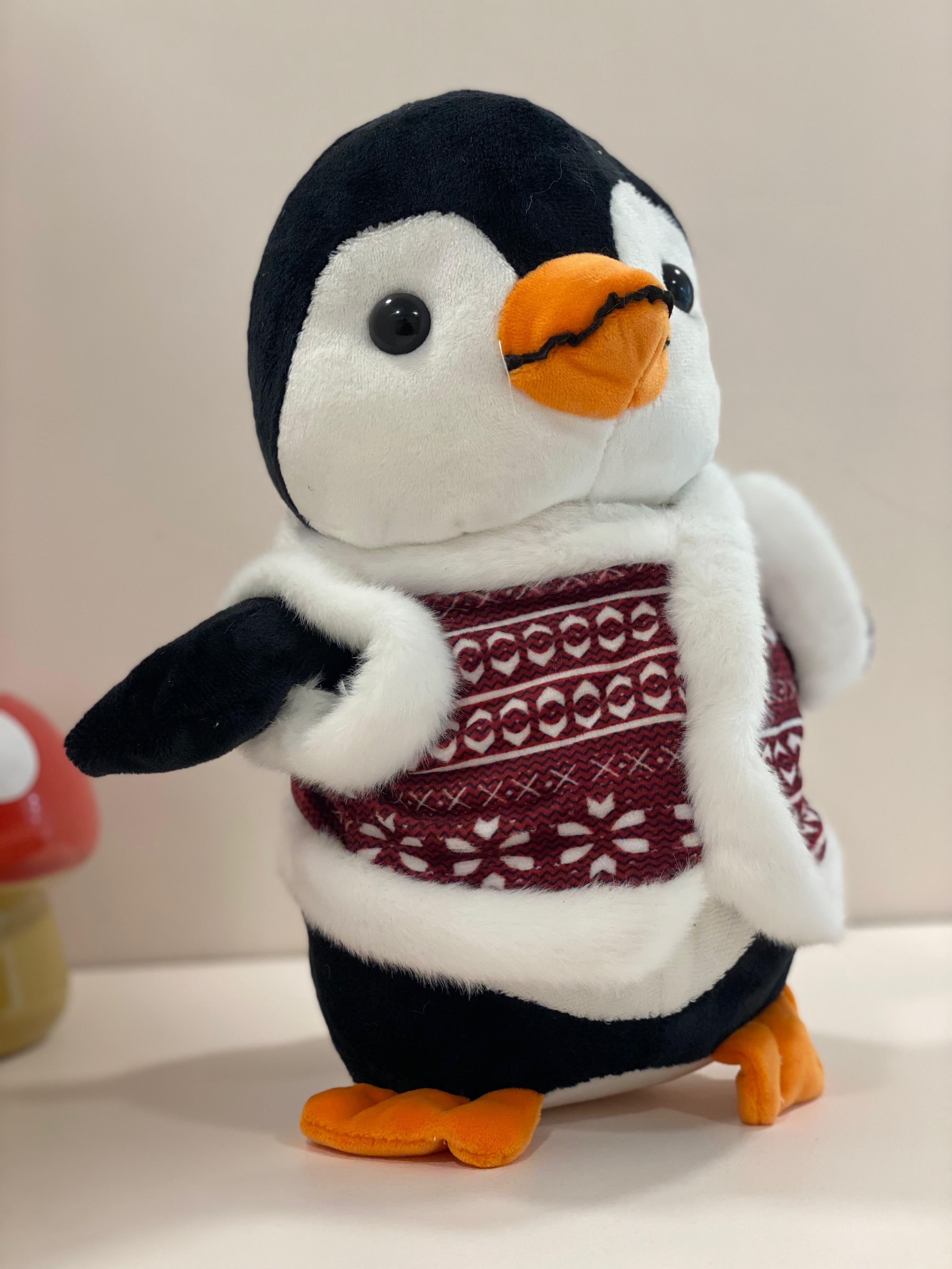 Winter Penguin Soft Toy with Sweater & Scarf – Cute Plush Penguin Teddy for Kids