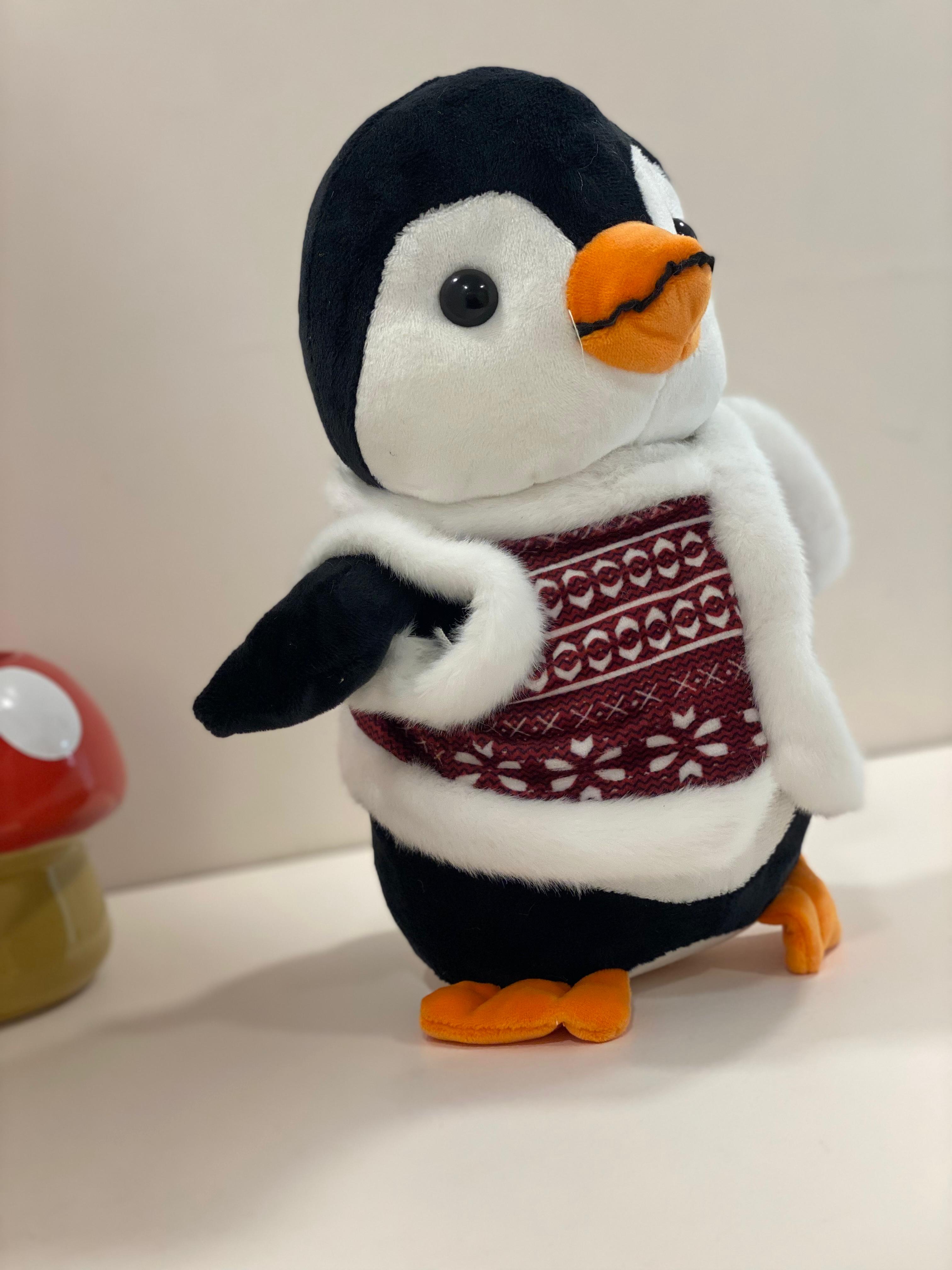Winter Penguin Soft Toy with Sweater & Scarf – Cute Plush Penguin Teddy for Kids
