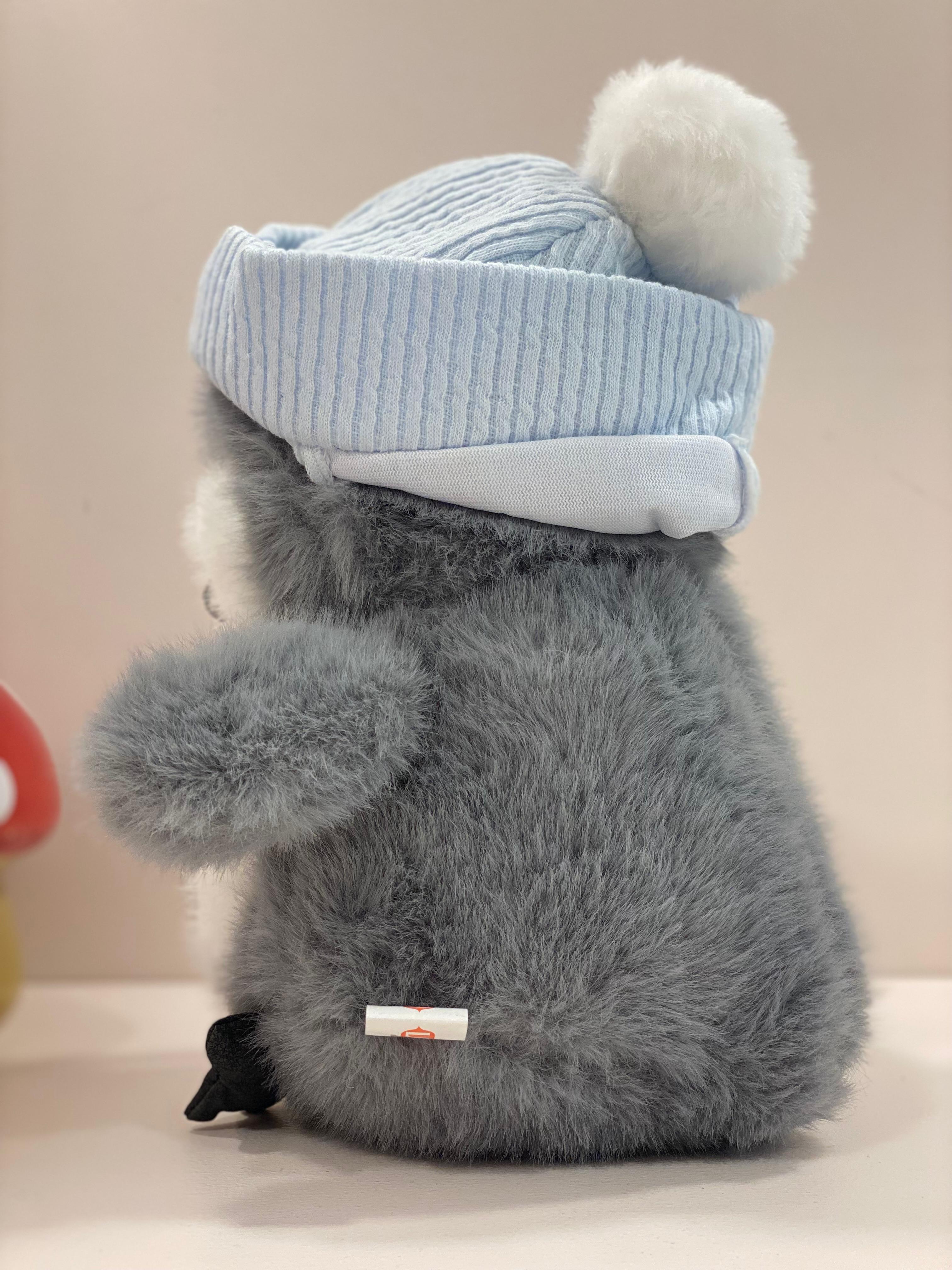 Cute Penguin Plush Toy with Winter Cap & Fish Charm – Soft Stuffed Animal for Kids & Adults