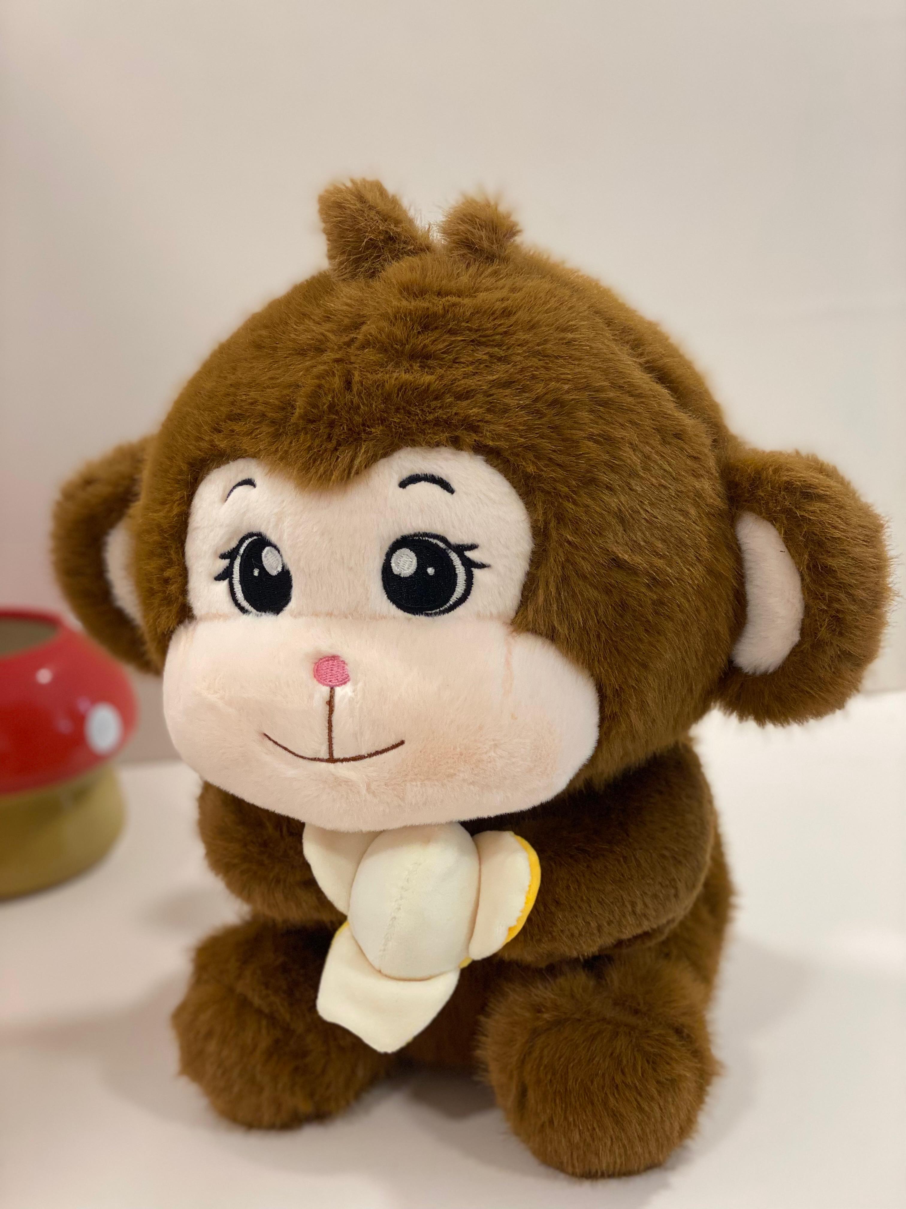 Cute Monkey Plush Toy with Banana – Mini Soft Stuffed Animal Teddy for Kids | Hugable Gift & Room Décor