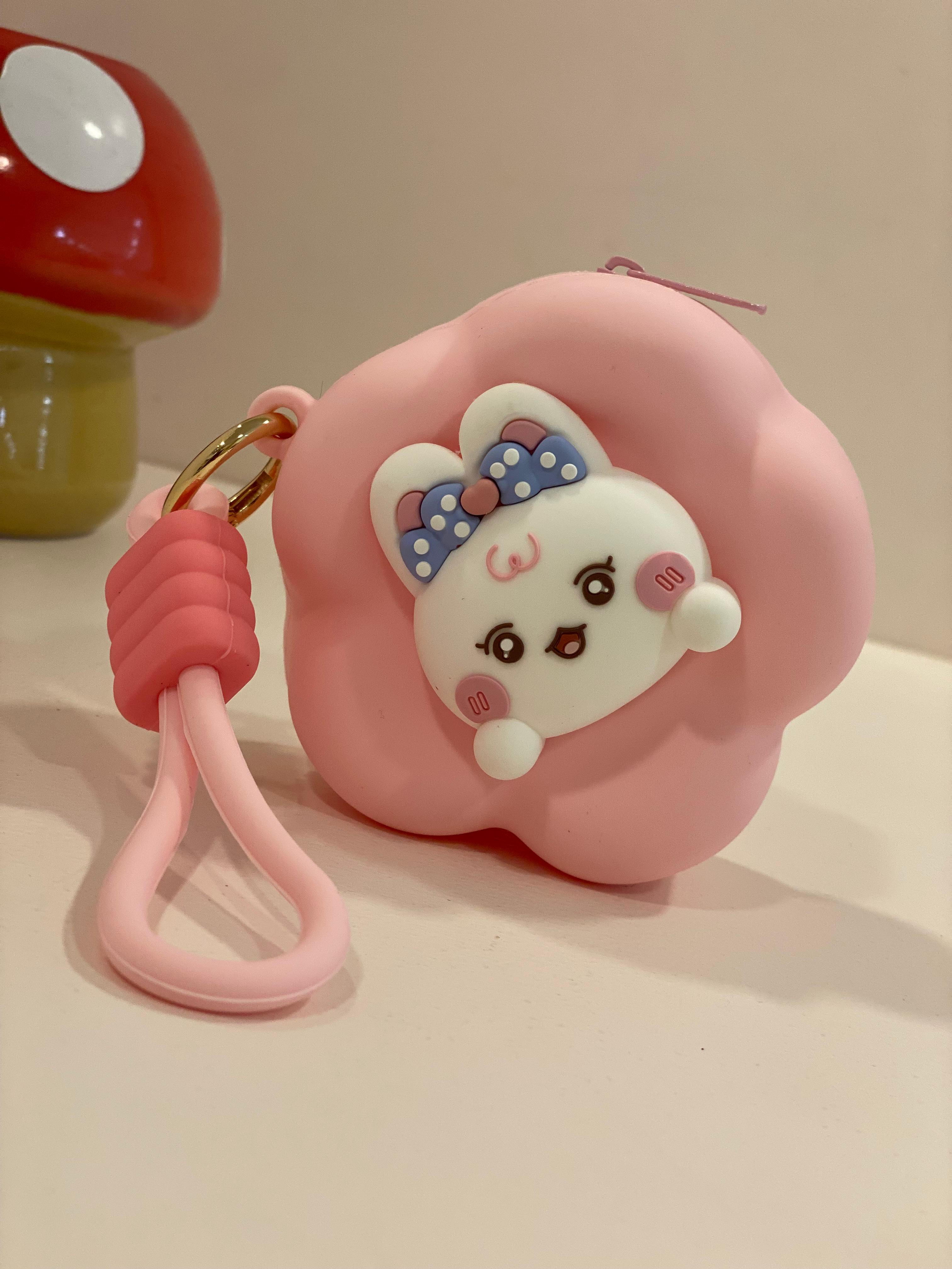 Cute Silicone Flower Coin Pouch with Keychain | Mini Coin Purse for Kids & Adults