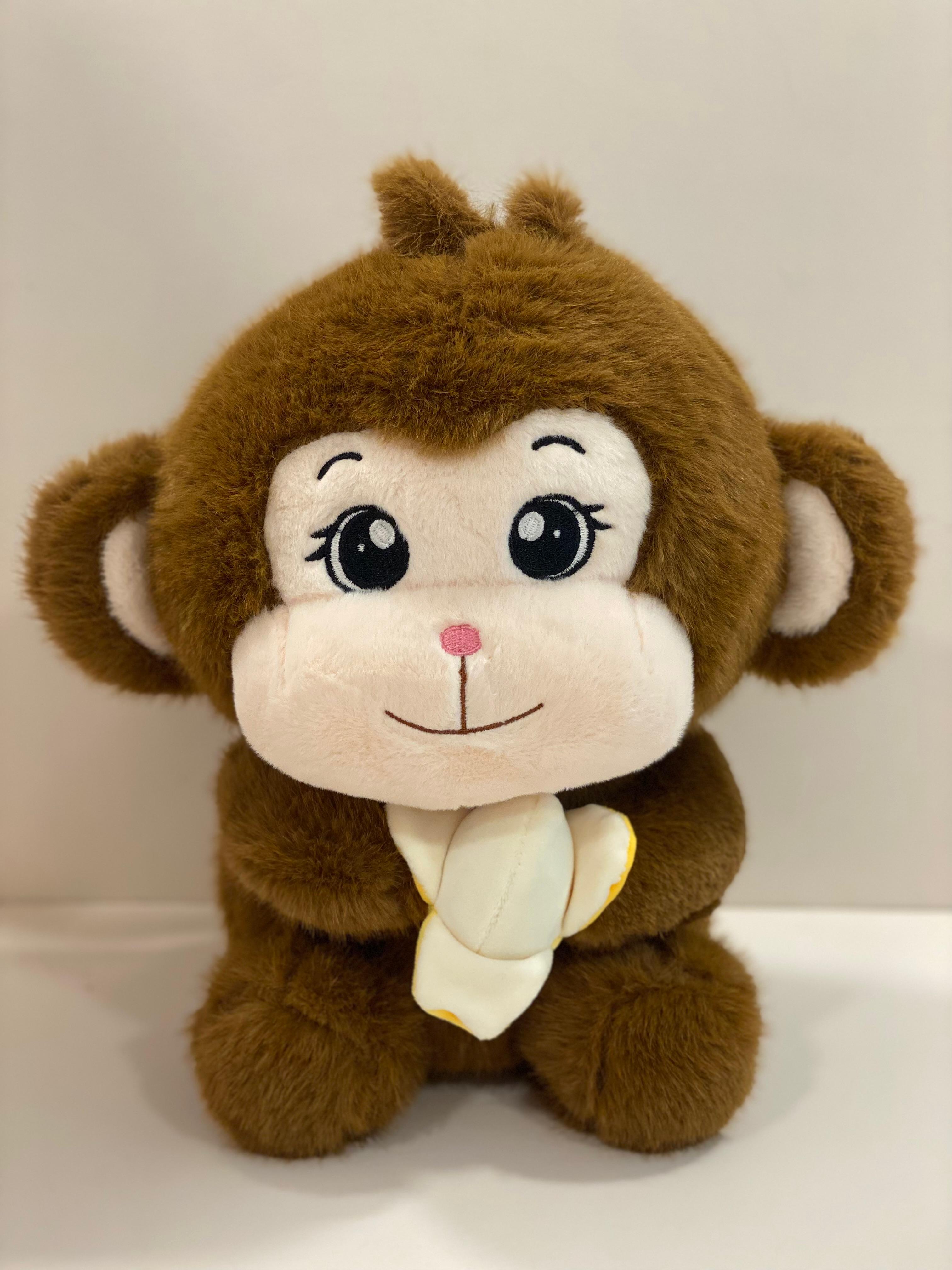 Cute Monkey Plush Toy with Banana – Mini Soft Stuffed Animal Teddy for Kids | Hugable Gift & Room Décor