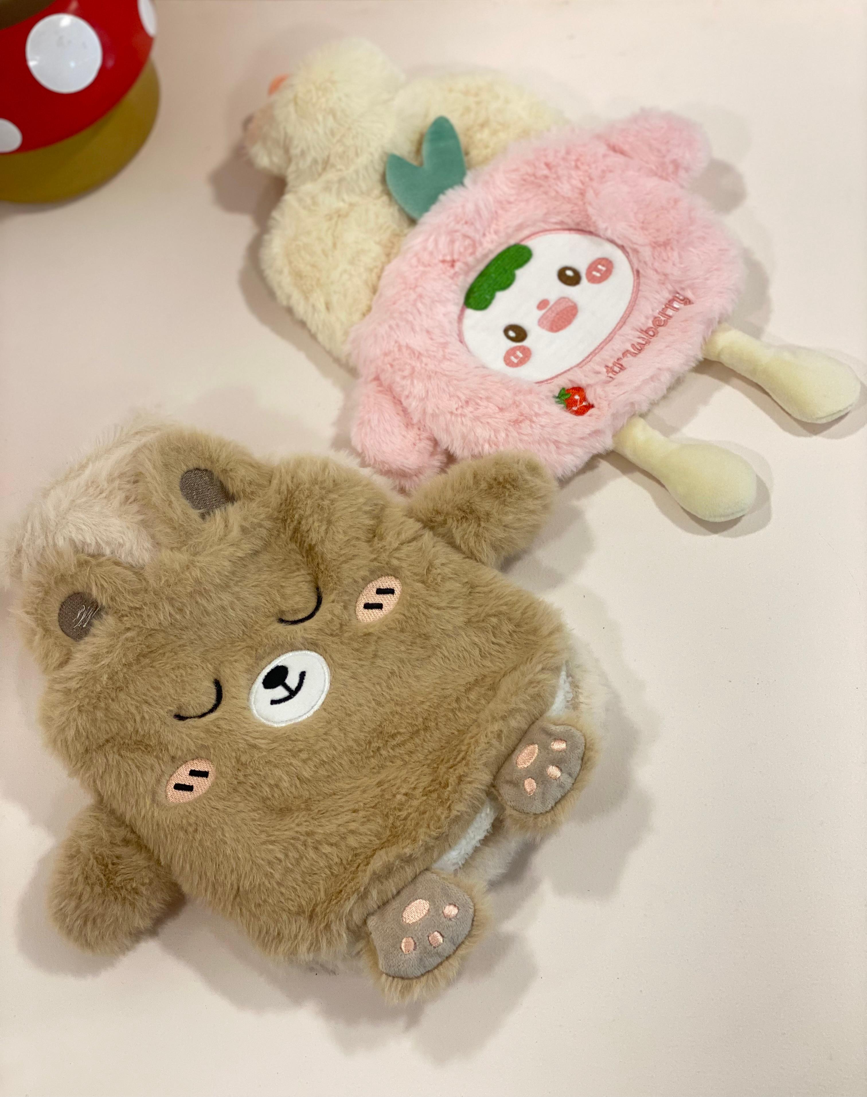 Cute Plush Hot Water Bottle with Soft Cover | Reusable Warm Water Bag for Pain Relief & Winter Comfort