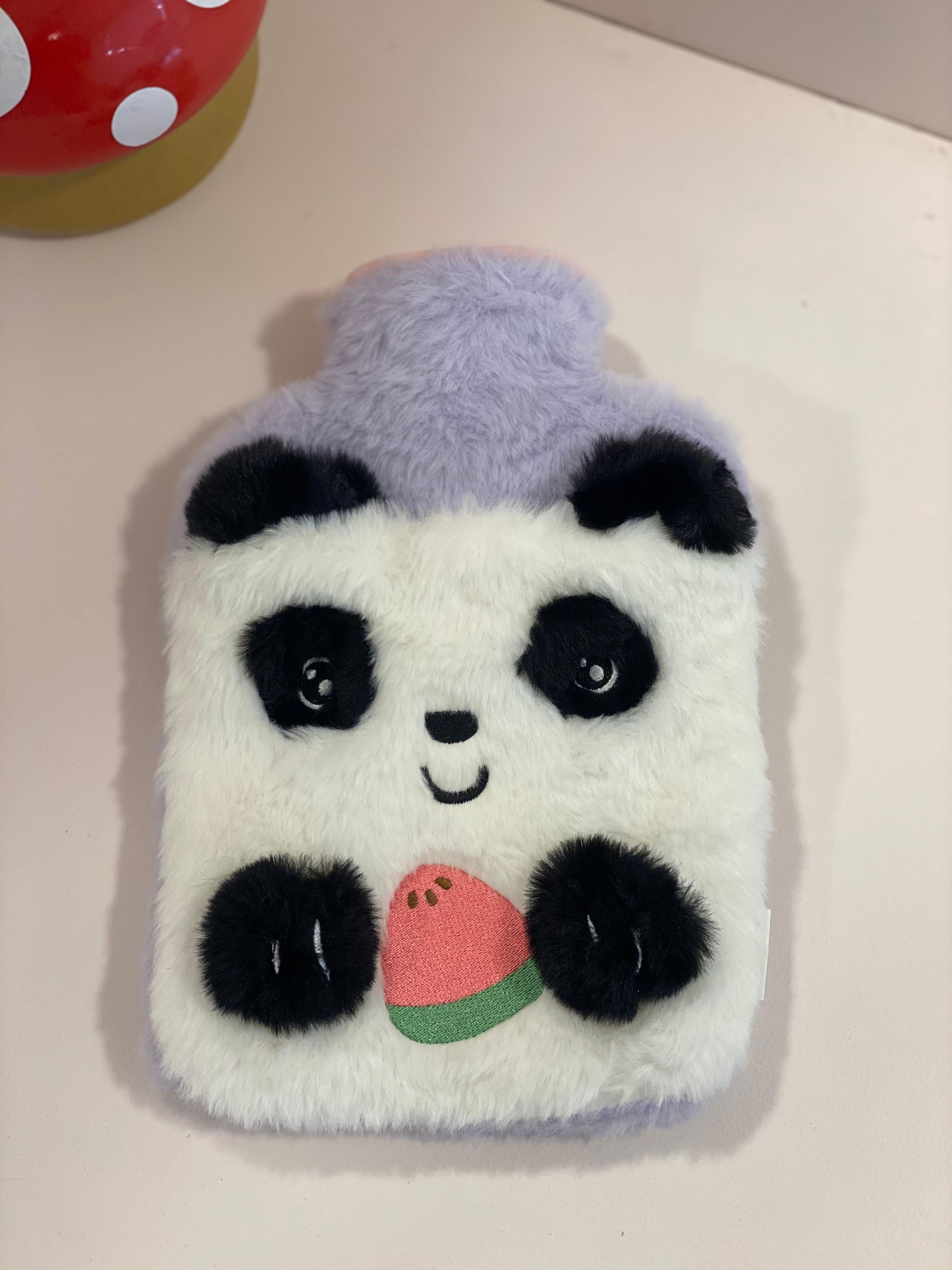 Cute Panda Plush Hot Water Bottle with Soft Furry Cover – Cozy Winter Heat Bag