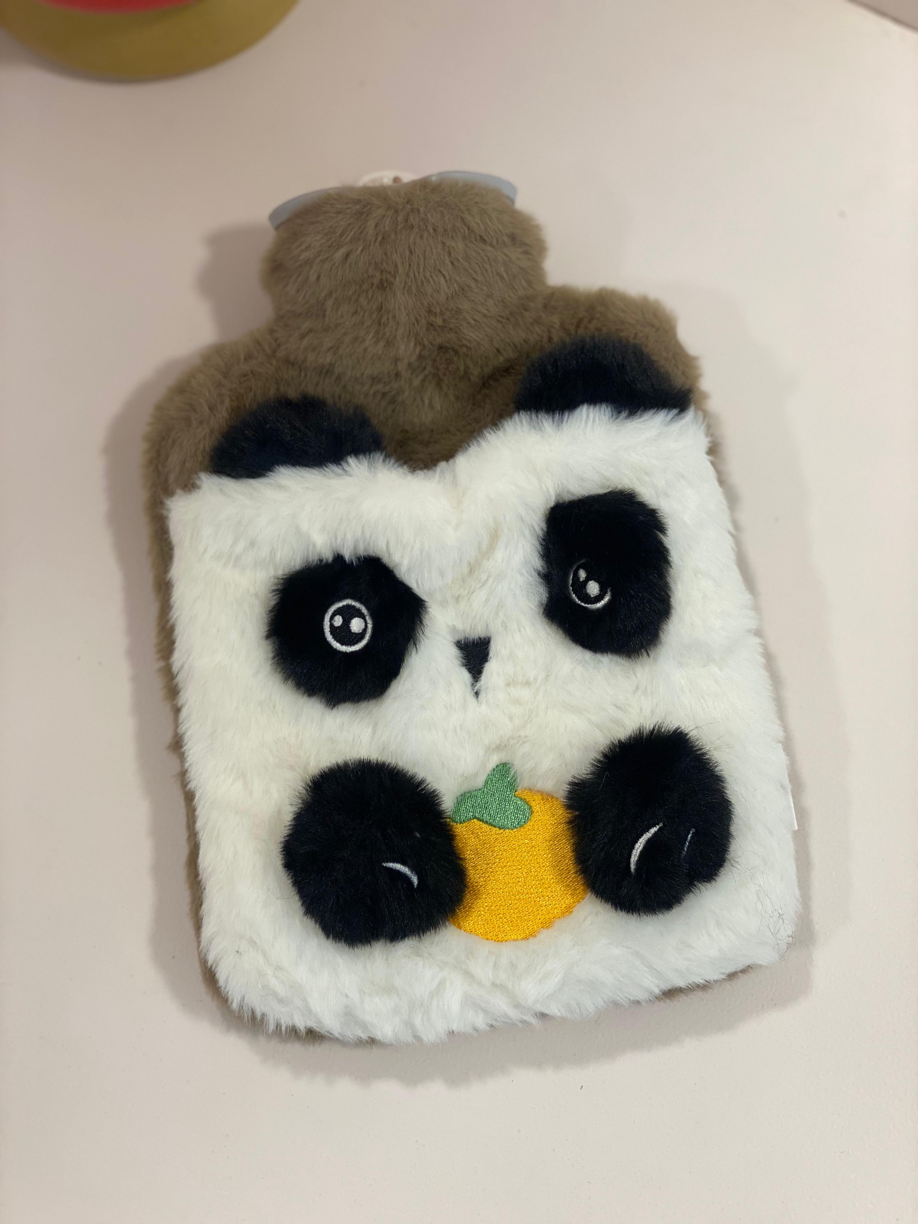 Cute Panda Plush Hot Water Bottle with Soft Furry Cover – Cozy Winter Heat Bag